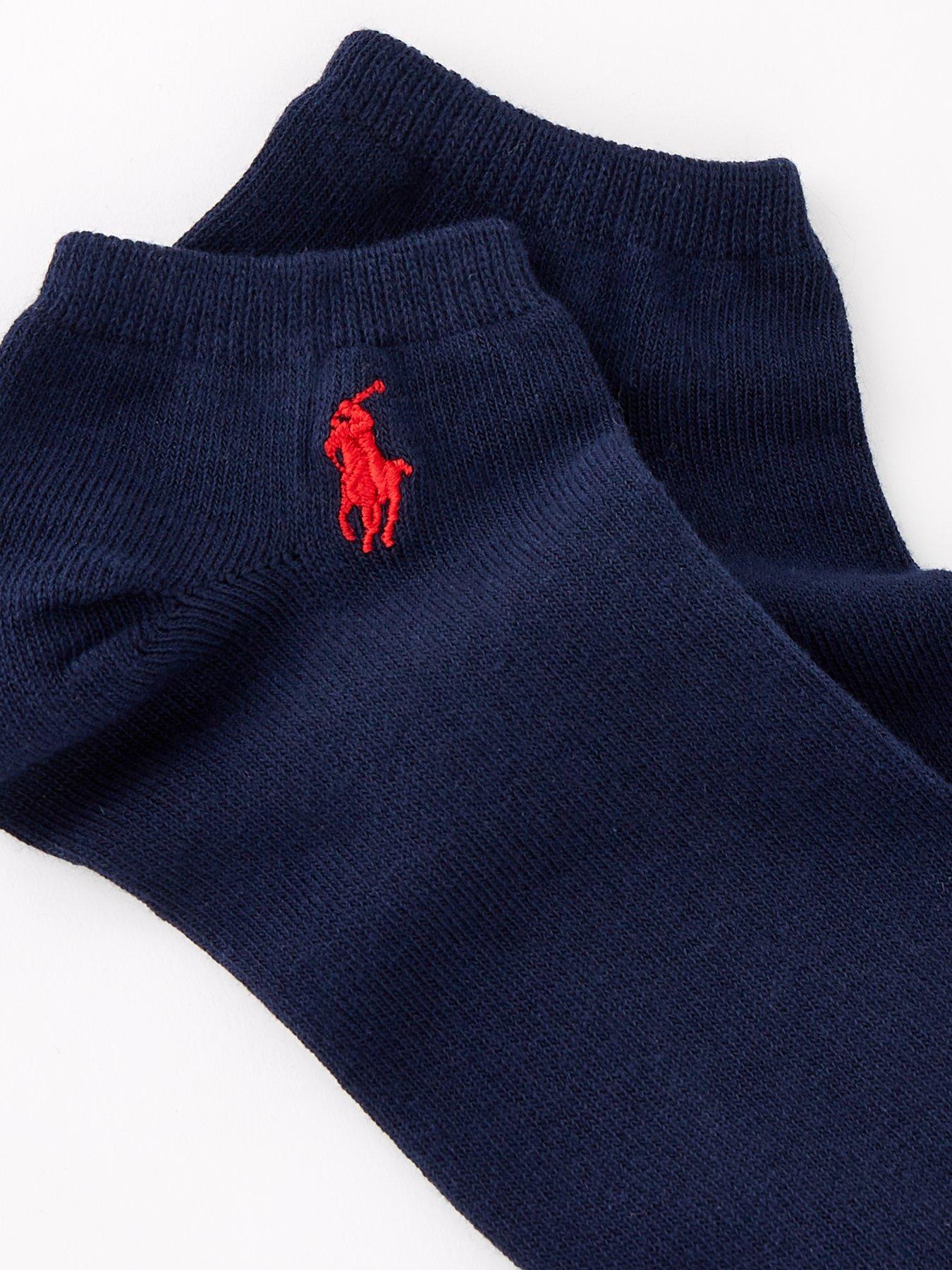 Image 3 of 3 of Polo Ralph Lauren 3 Pack Small Logo Trainer Socks - Navy