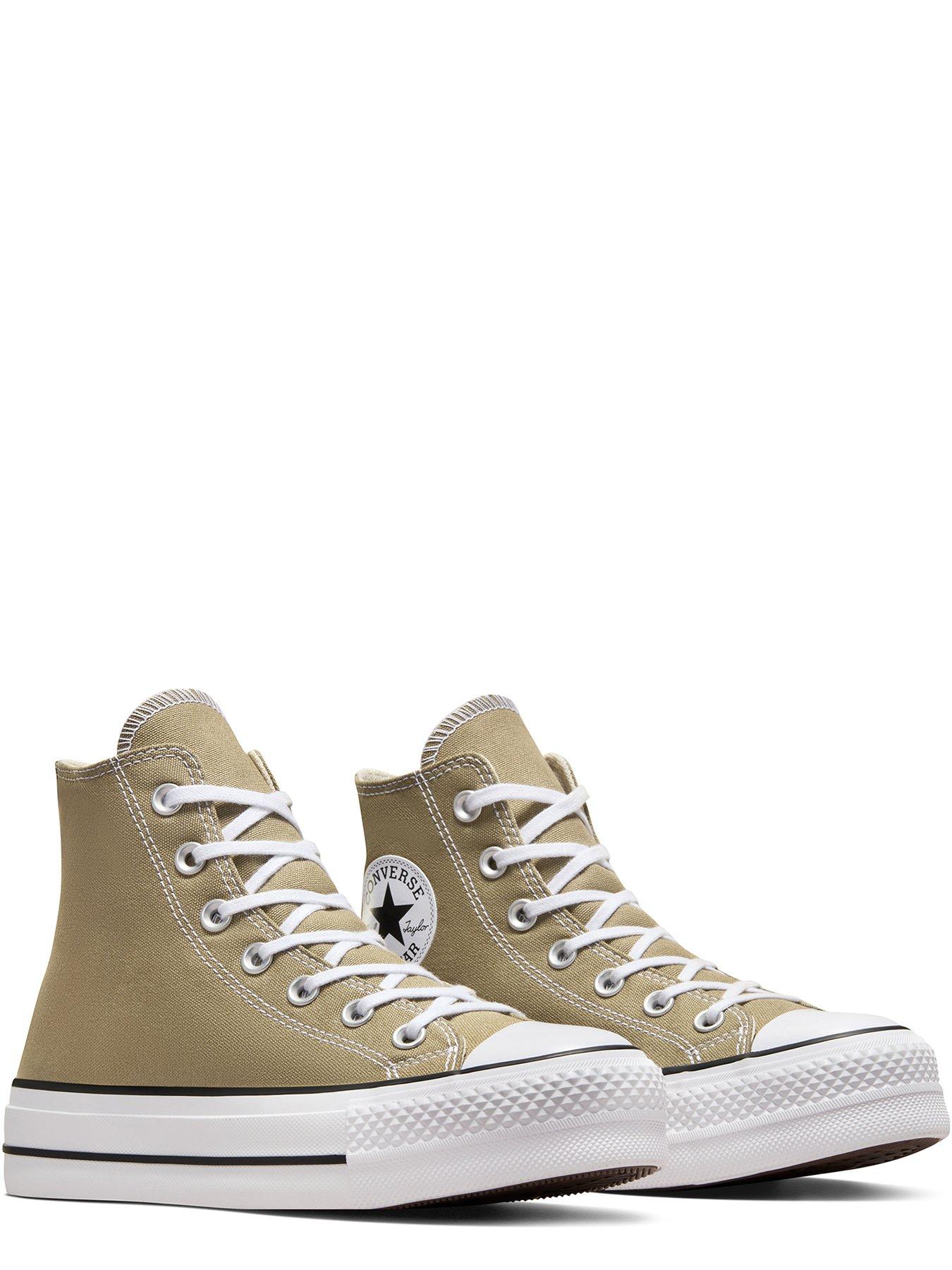 Converse Womens Lift Seasonal Colour High Tops Trainers Khaki littlewoods