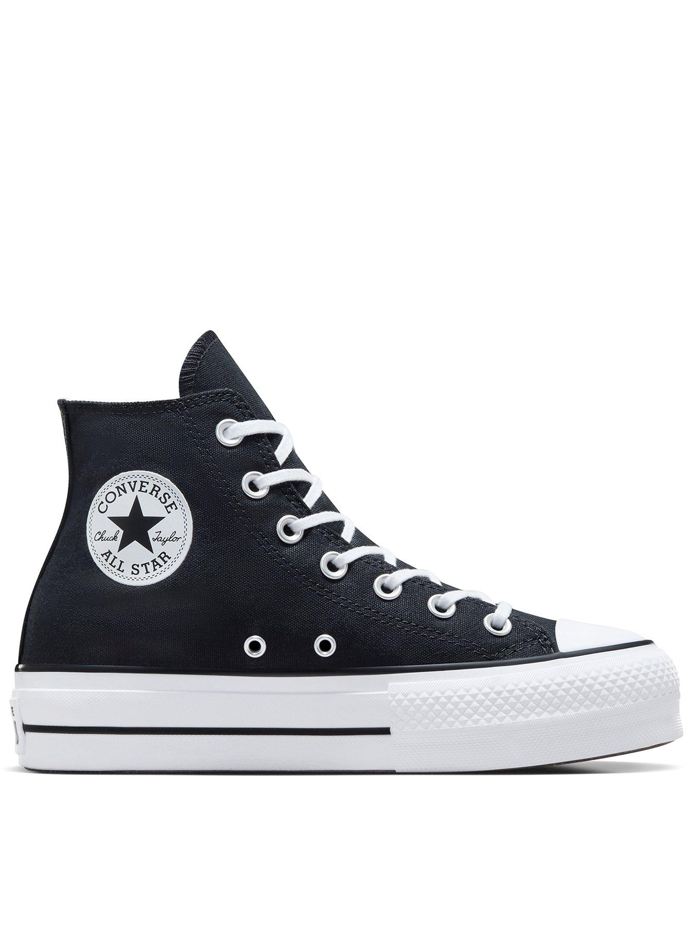 Converse Womens Lift Wide Foundation High Tops Trainers Black