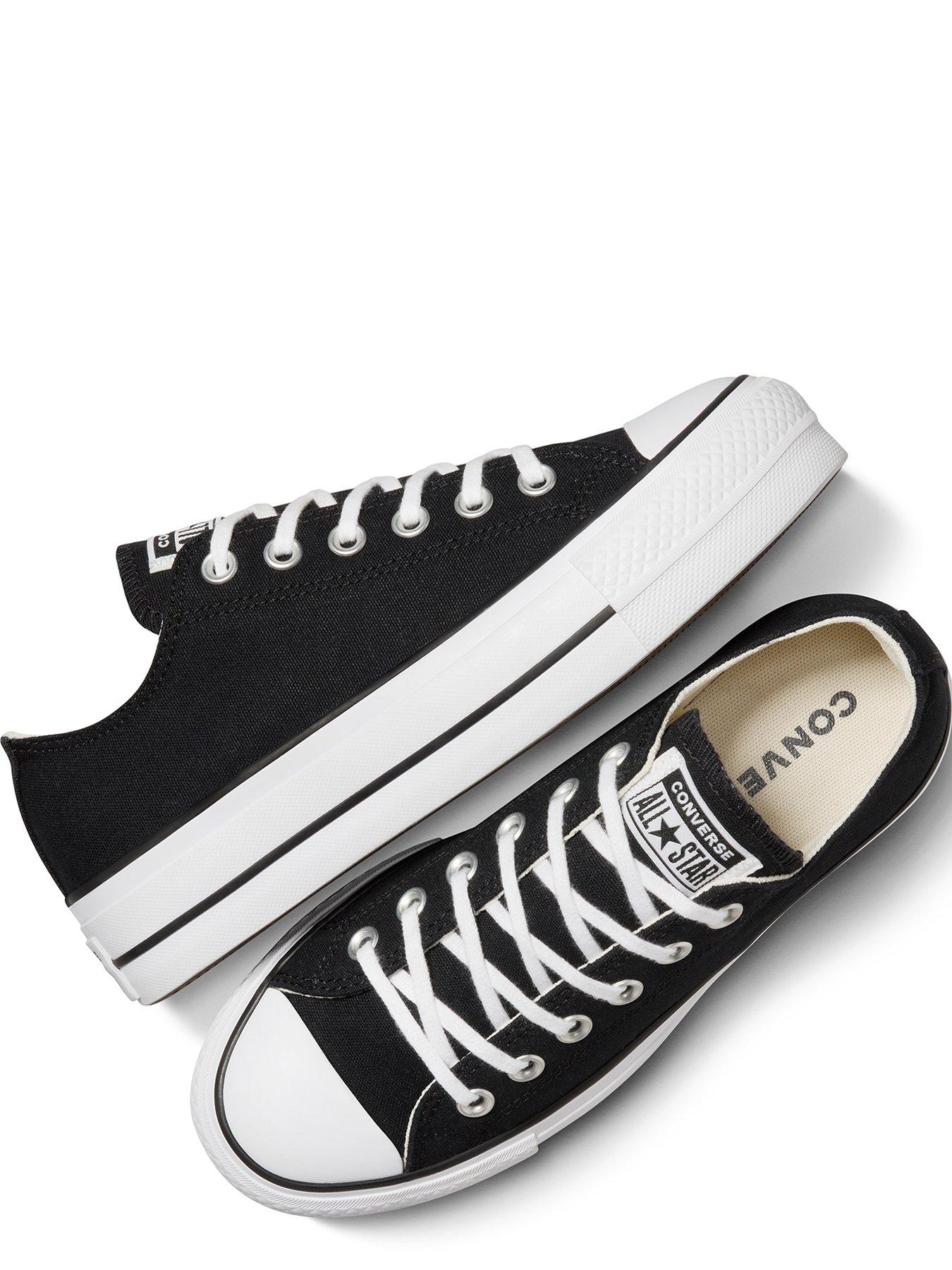 Image 4 of 8 of Converse Womens Lift Wide Foundation Ox Trainer - Black