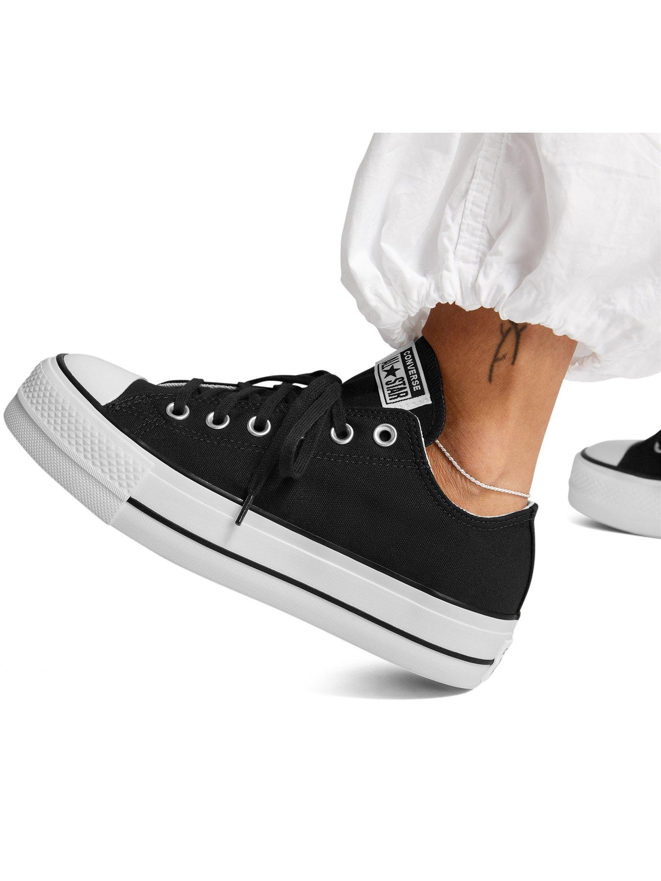 Image 7 of 8 of Converse Womens Lift Wide Foundation Ox Trainer - Black