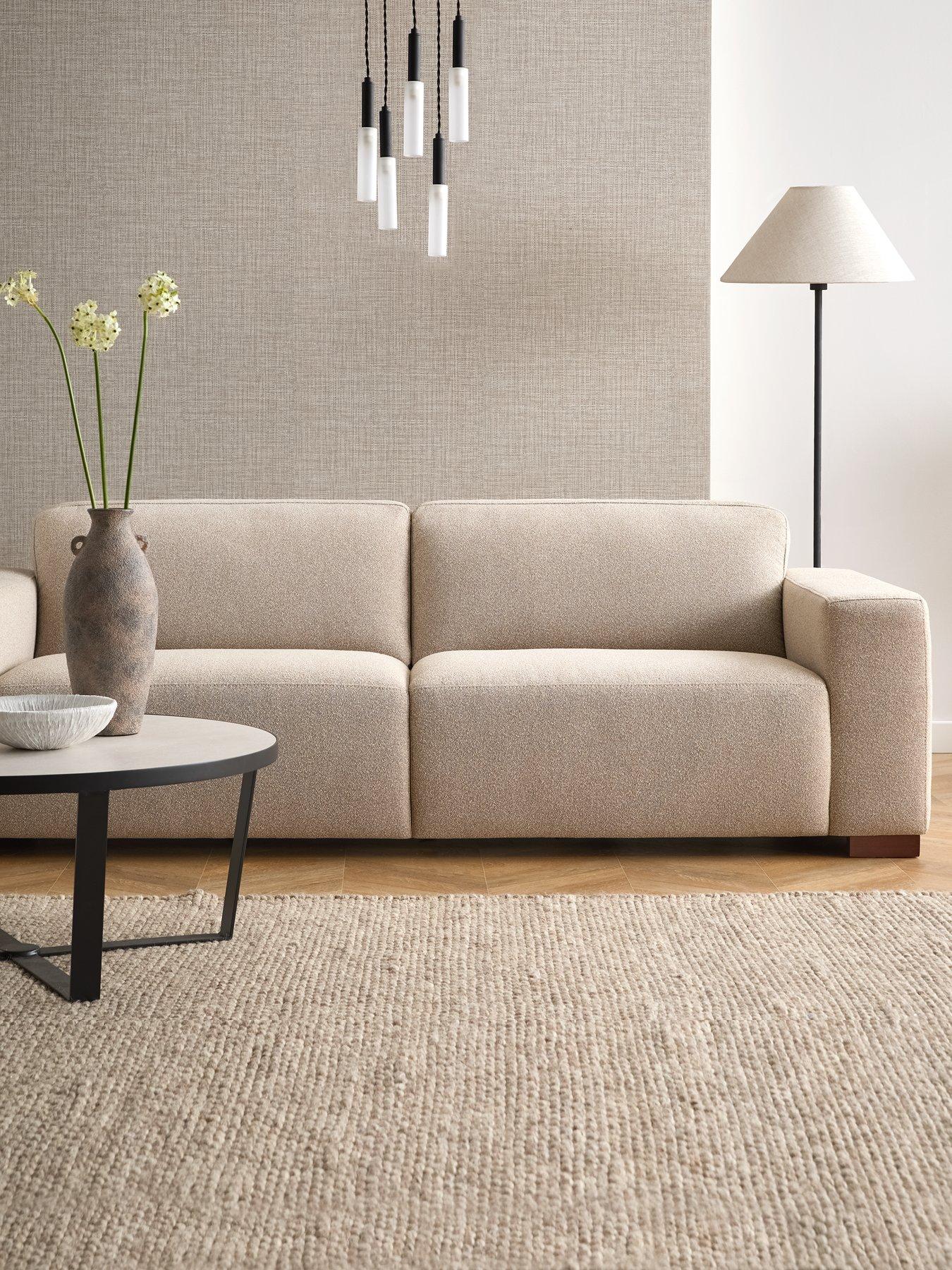  image of michelle-keegan-home-cortes-3-seater-fabric-sofa-natural