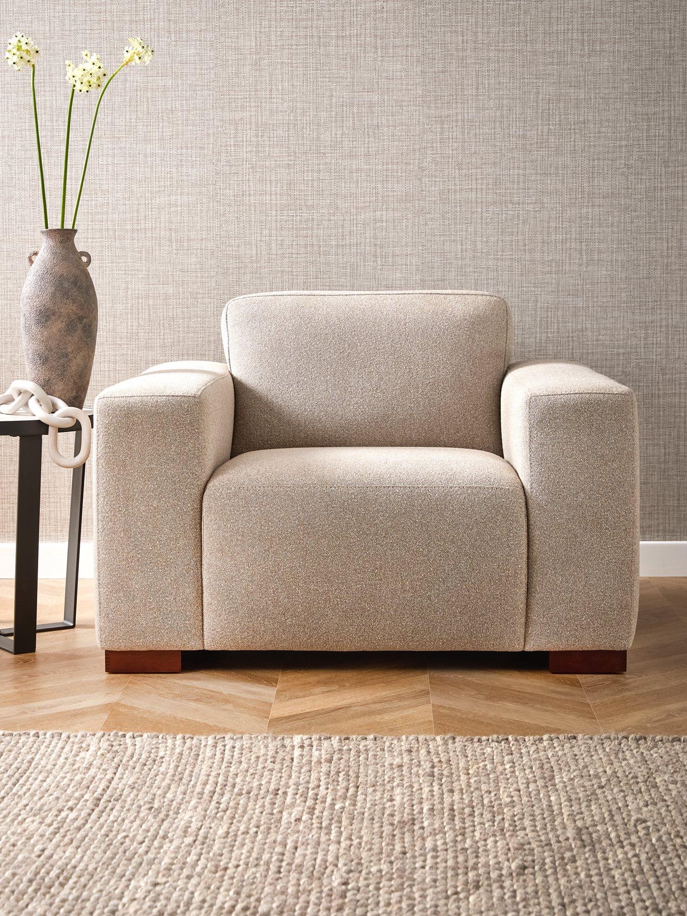  image of michelle-keegan-home-cortes-fabric-armchair-natural
