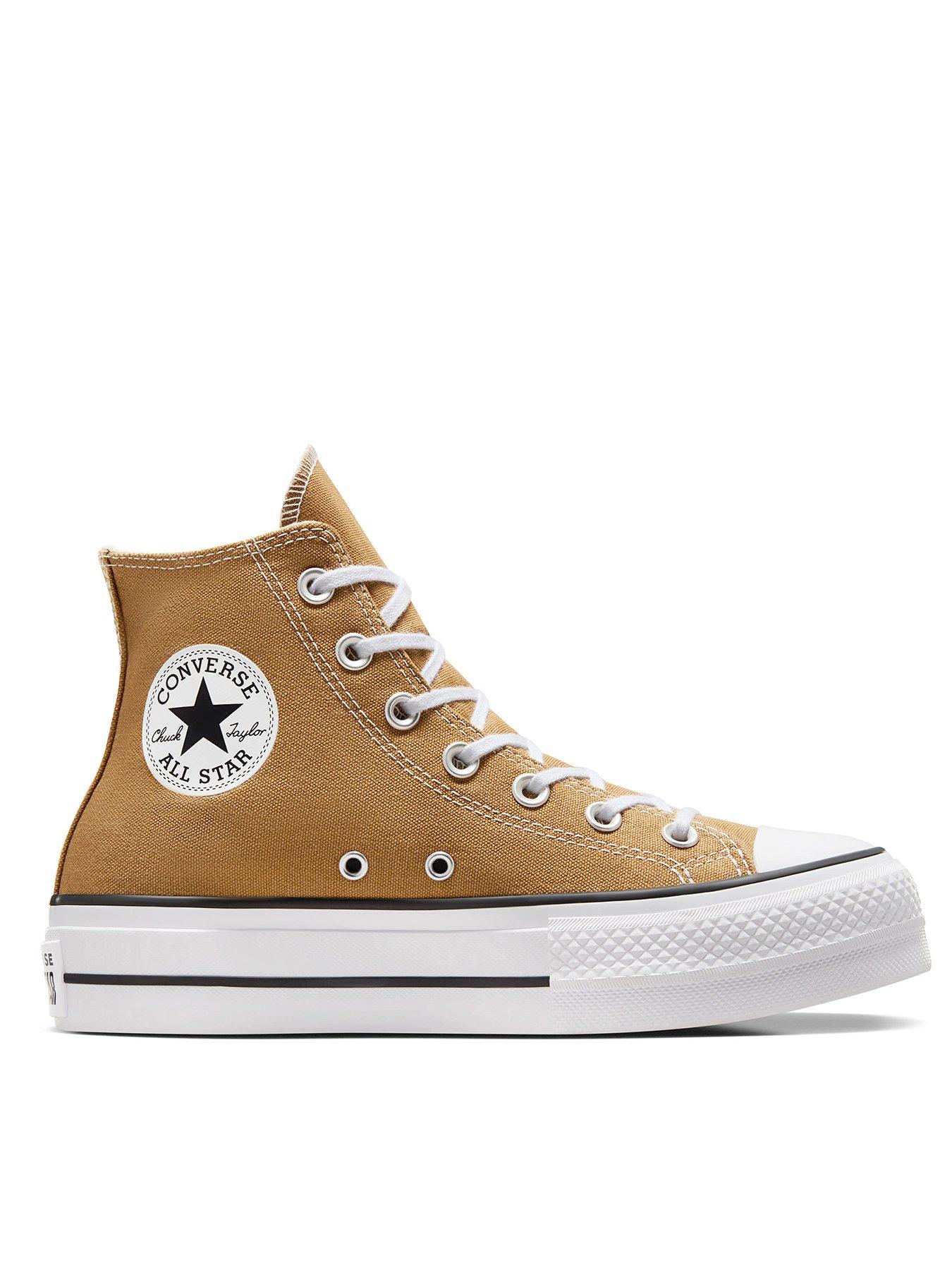 Womens converse tan all star ox iii 2025 leather trainers