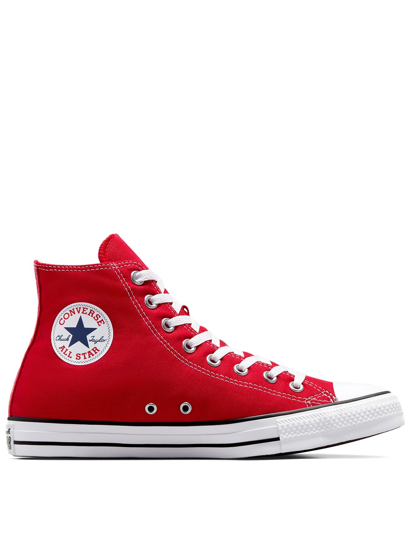 Converse Unisex Canvas Hi Top Trainers Dark Red littlewoods