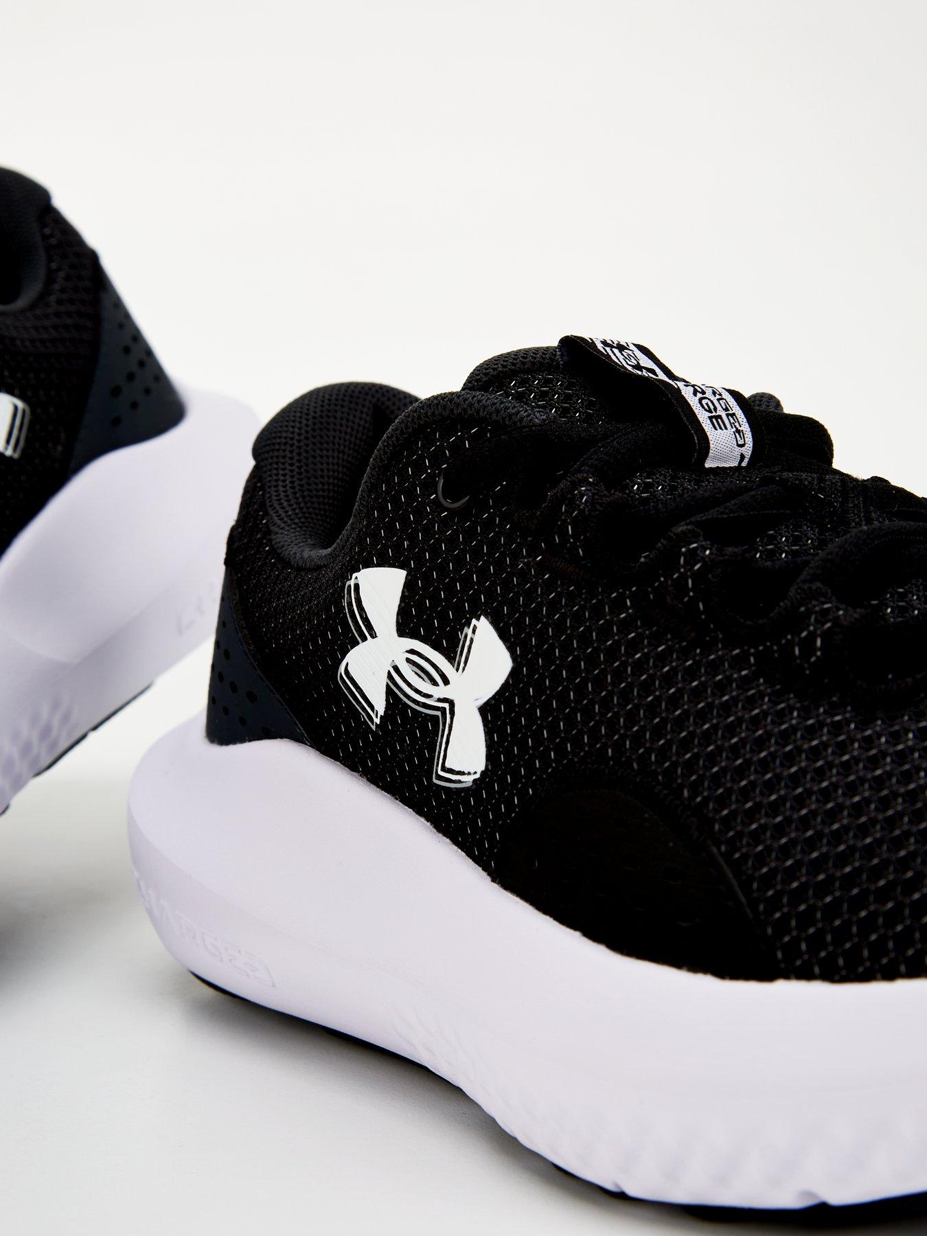  image of under-armour-womens-running-charged-surge-4-trainers-blackwhite