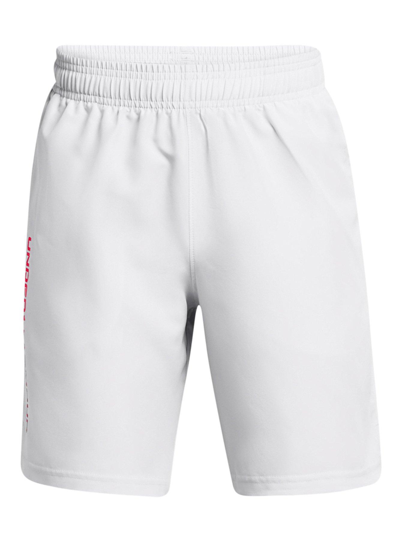 undefined Boys Junior Training Woven Wordmark Shorts  -  Grey