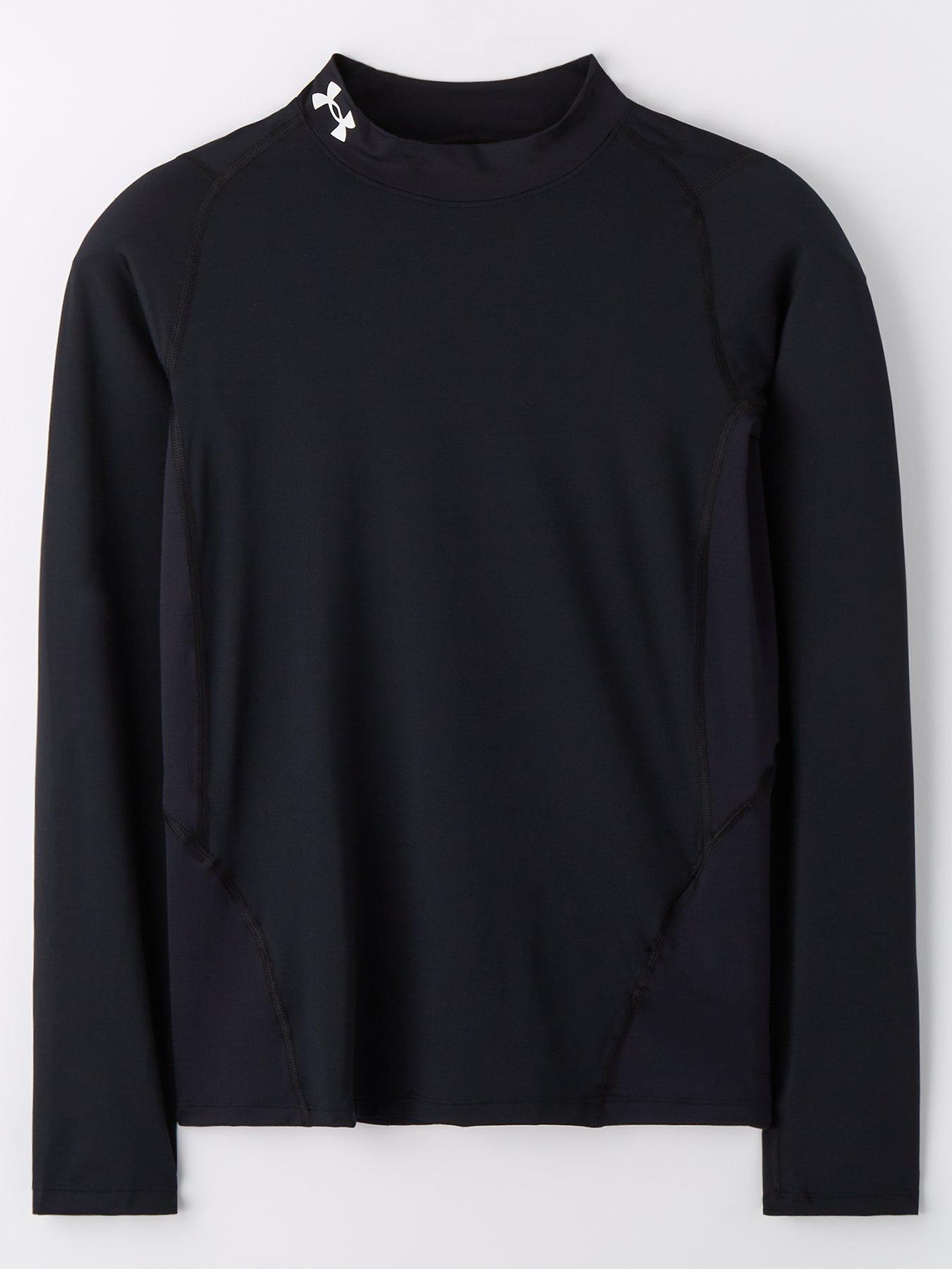 under-armour-junior-boys-heat-gear-mock-long-sleeve-top-blackwhite
