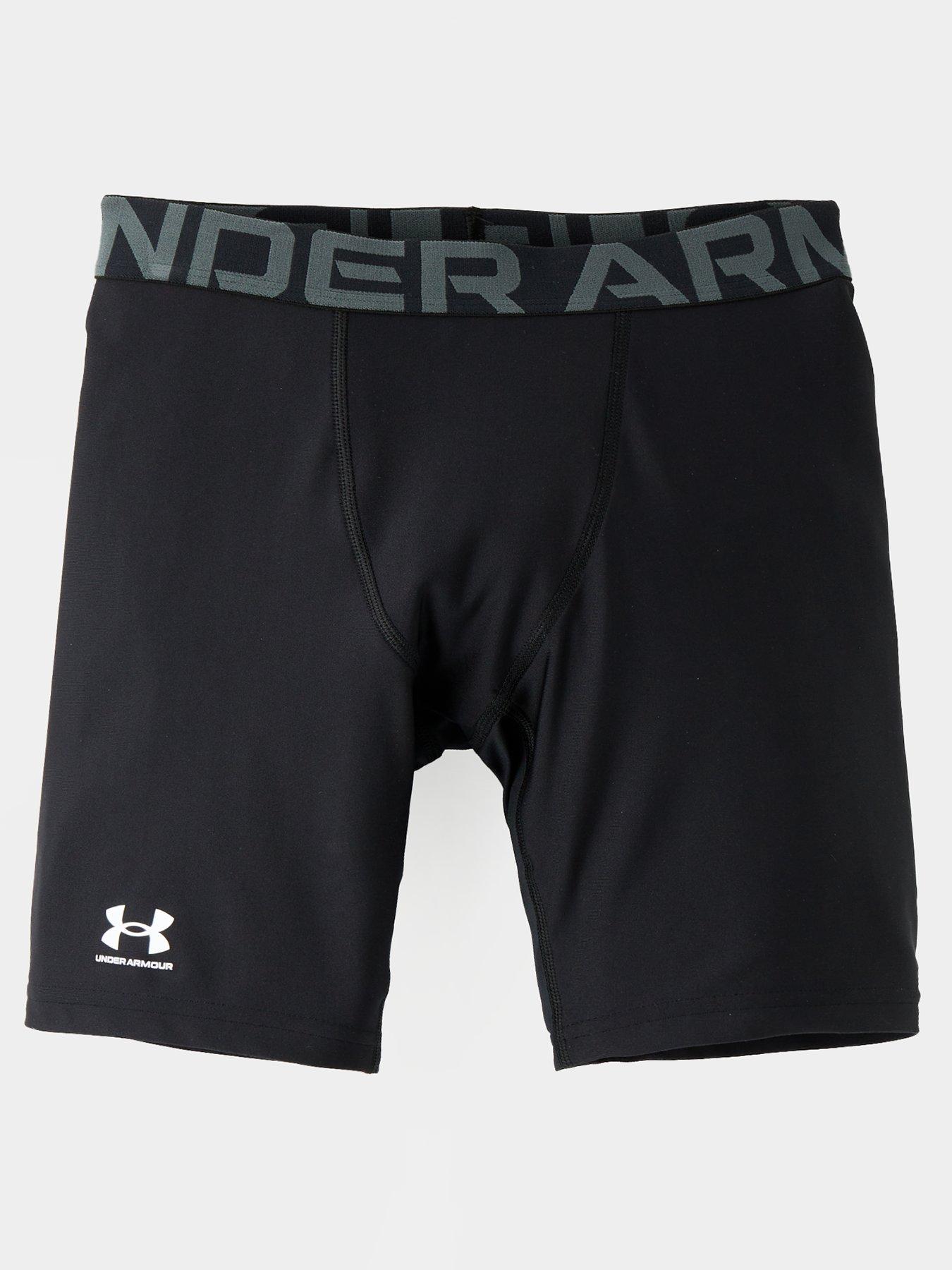 undefined Junior Boys Heat Gear Armour Shorts - Black/White