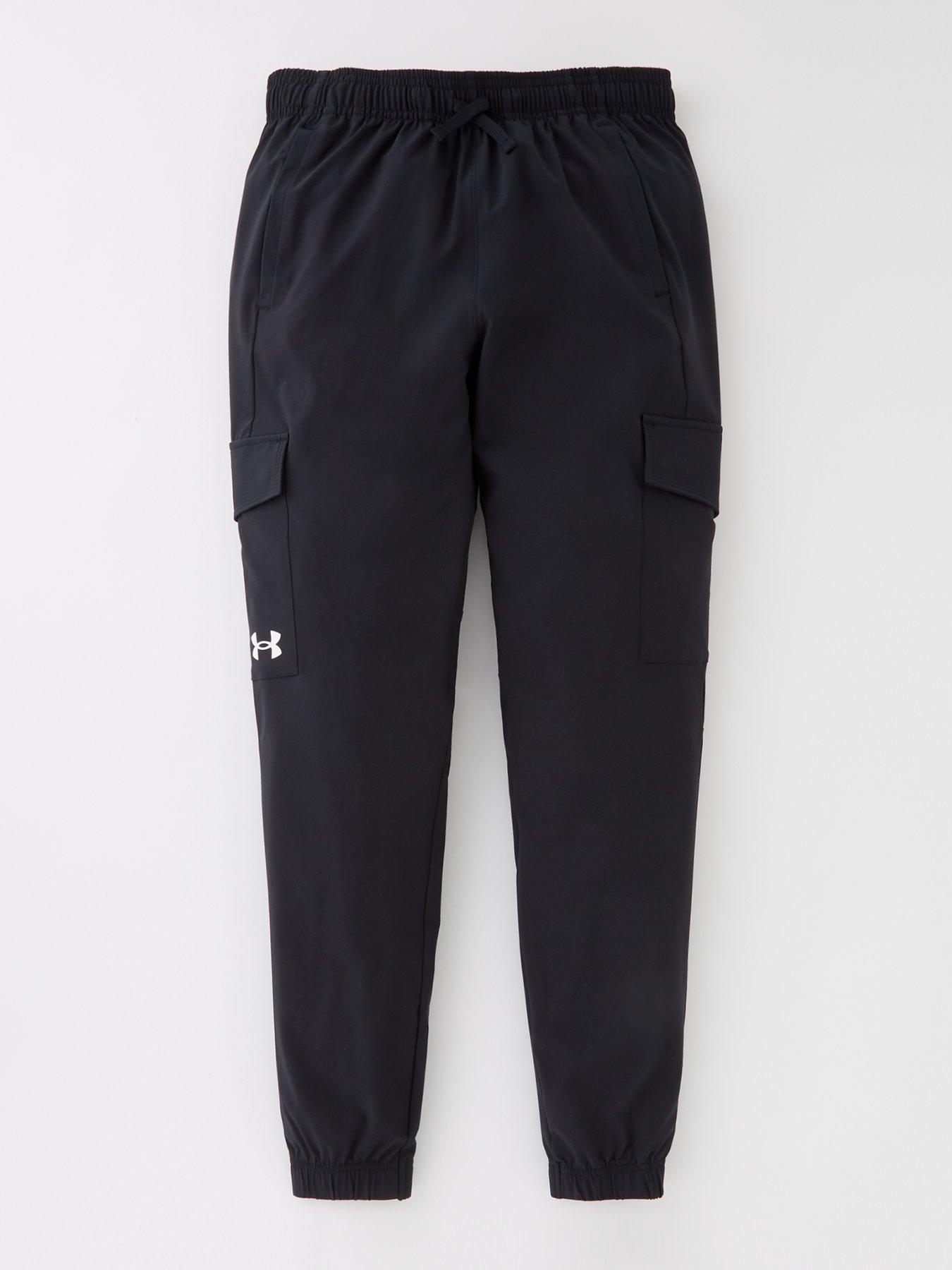 UNDER ARMOUR Junior Boys Pennant Woven Cargo Pant - Black/White