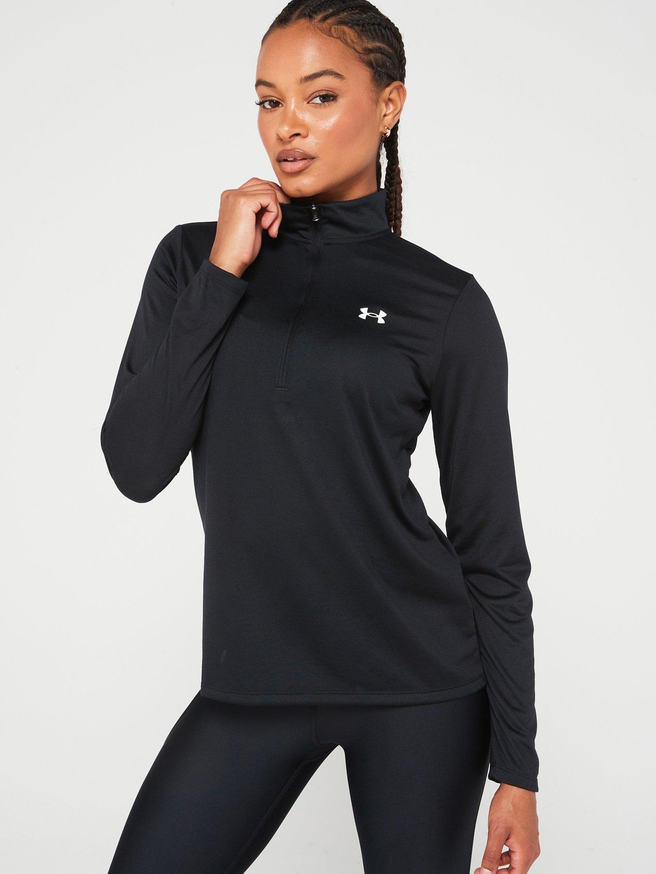 undefined Women's Training Tech 1/2 Zip Top - Black/White