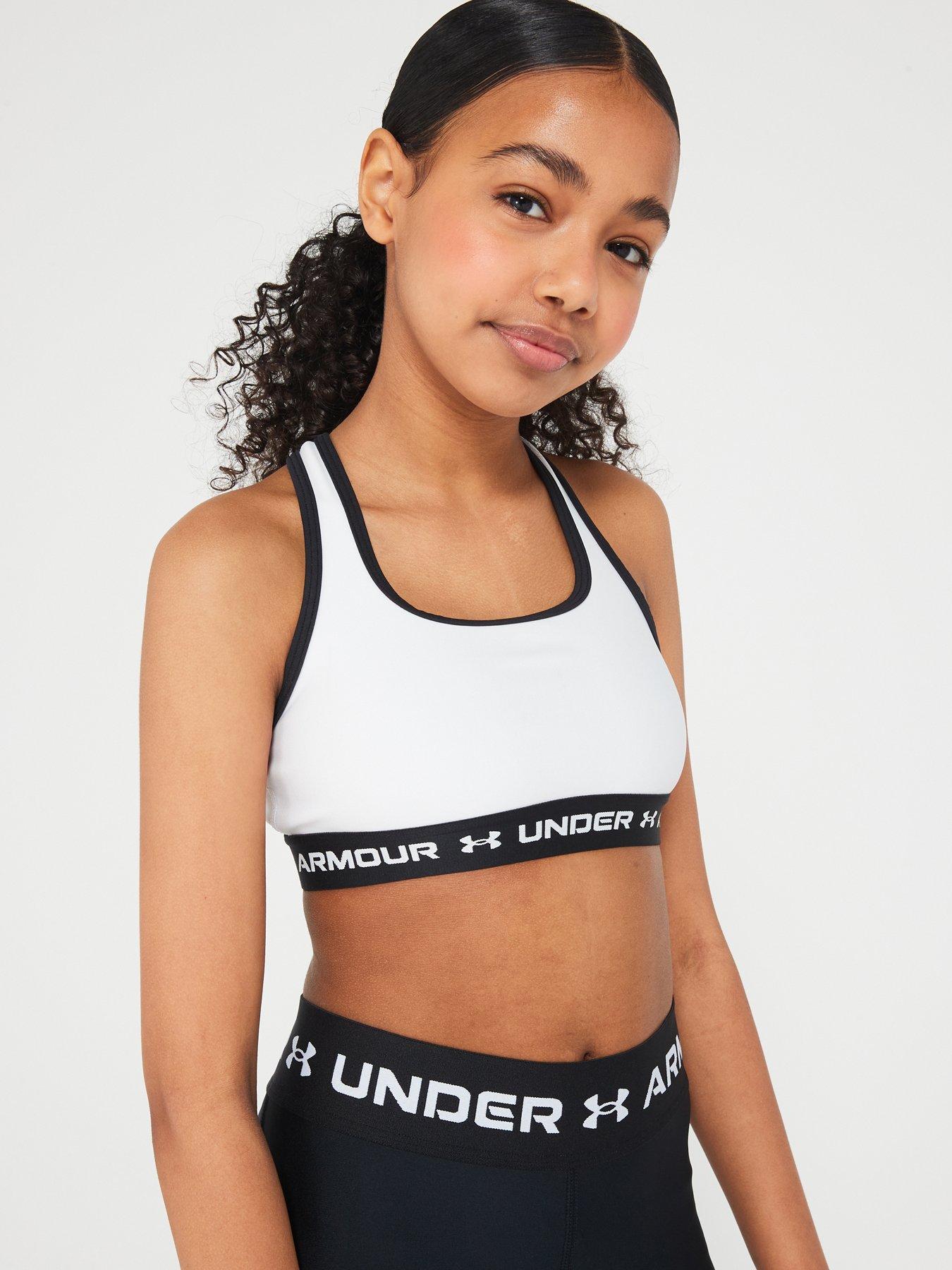 Under Armour: Girls' Crossback Graphic Sports Bra - Black