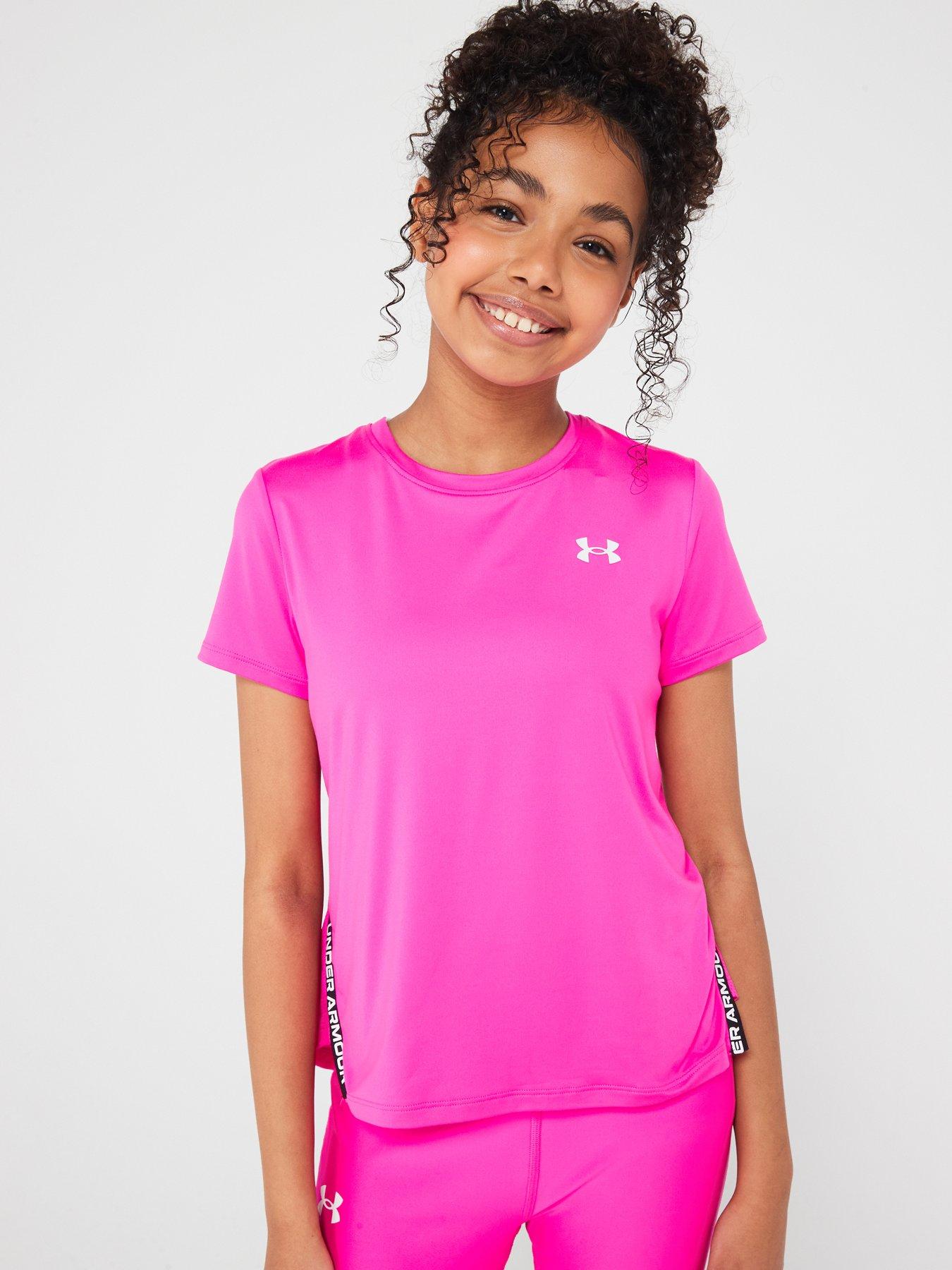 Pink under armour shirt on sale