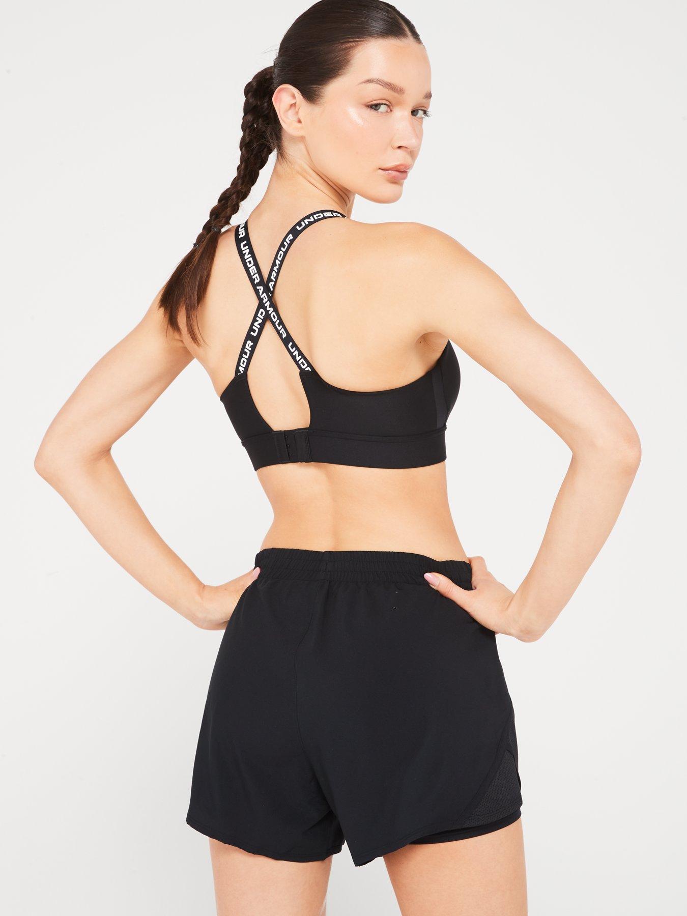 stillFront image of under-armour-womens-training-infinity-mid-bra-a-c-cup-blackwhite