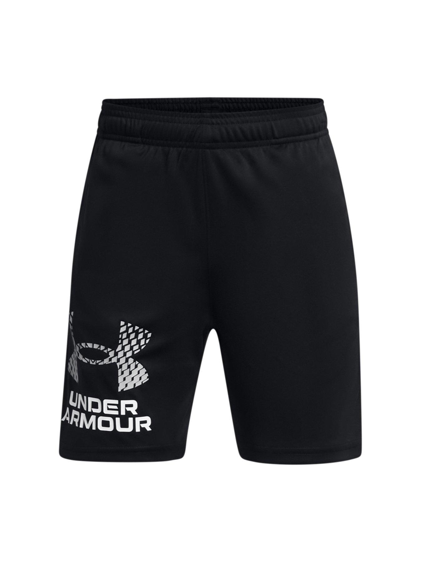  image of under-armour-junior-boys-tech-logo-shorts-blackgrey