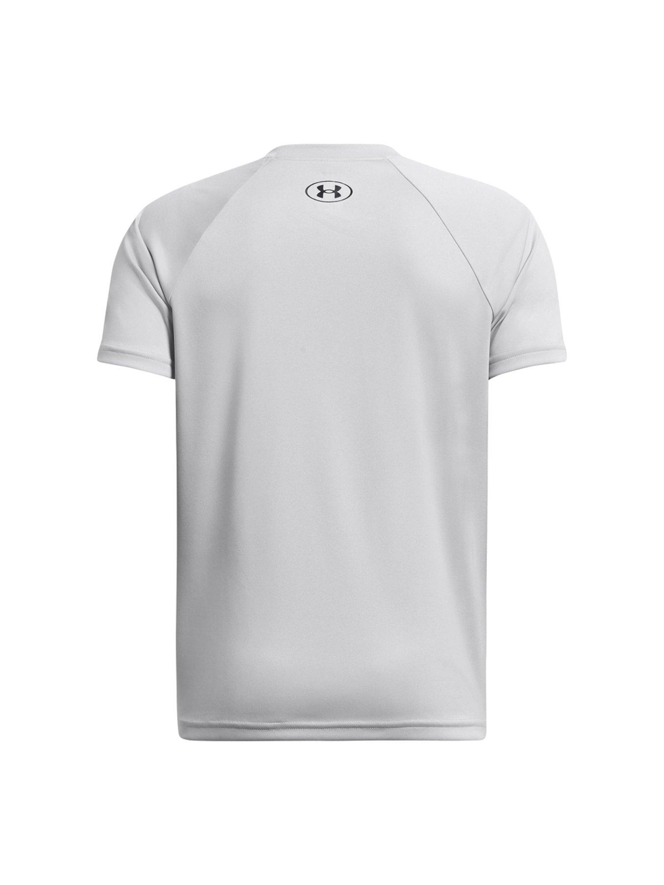  image of under-armour-junior-boys-tech-split-wordmark-t-shirt-greyblack