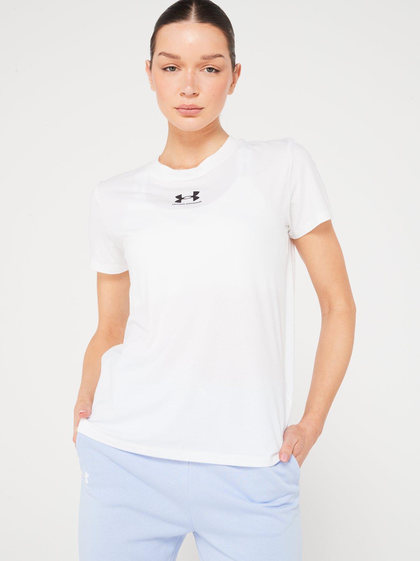 UNDER ARMOUR Womens Off Campus Core T-shirt - White/black
