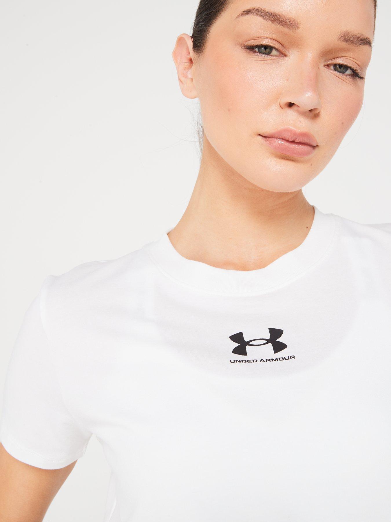 Image 4 of 5 of UNDER ARMOUR Womens Off Campus Core T-shirt - White/black