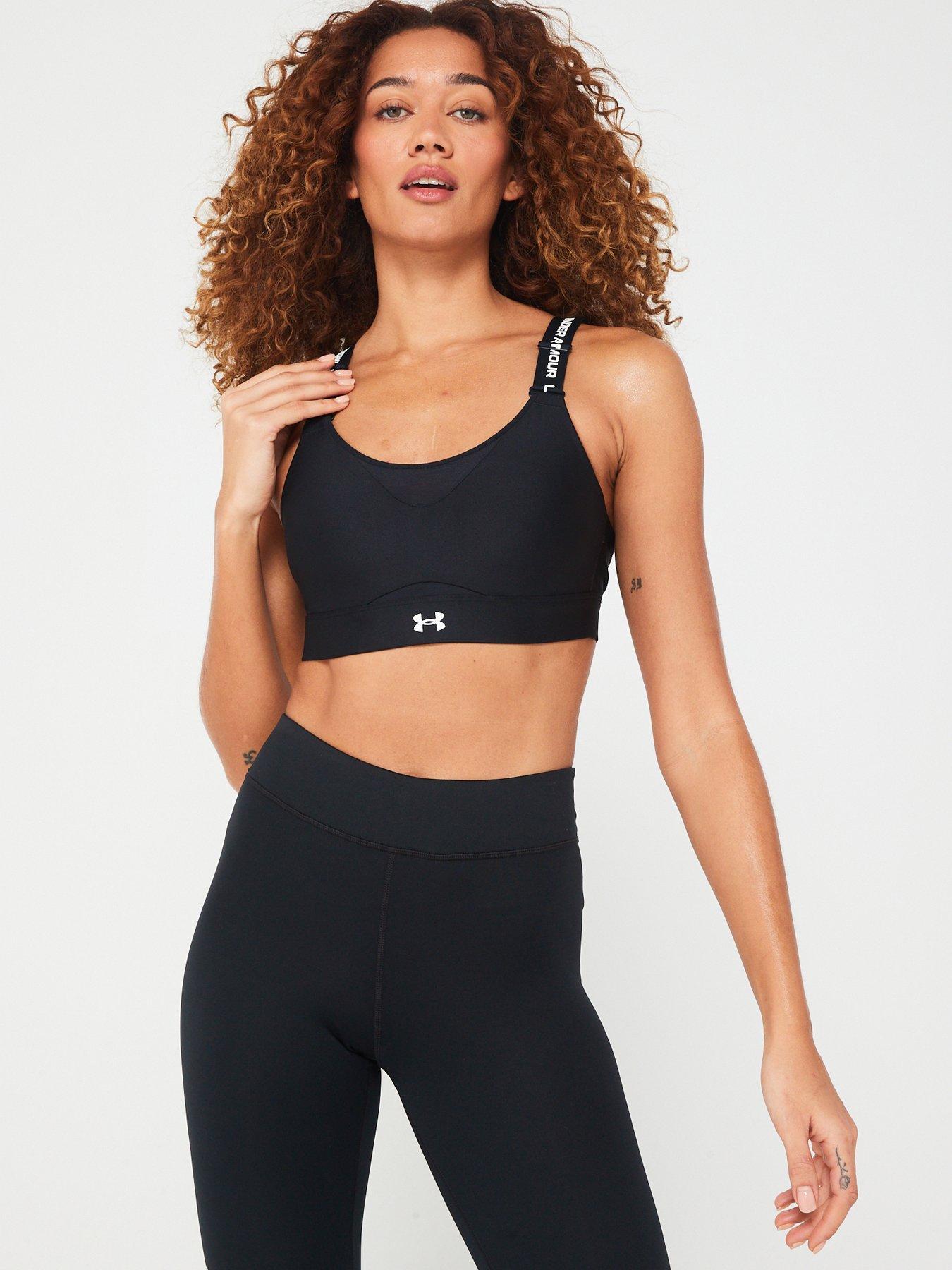 DKNY Sport Logo Glitter Strappy-Back Low-Impact Sports Bra - Small