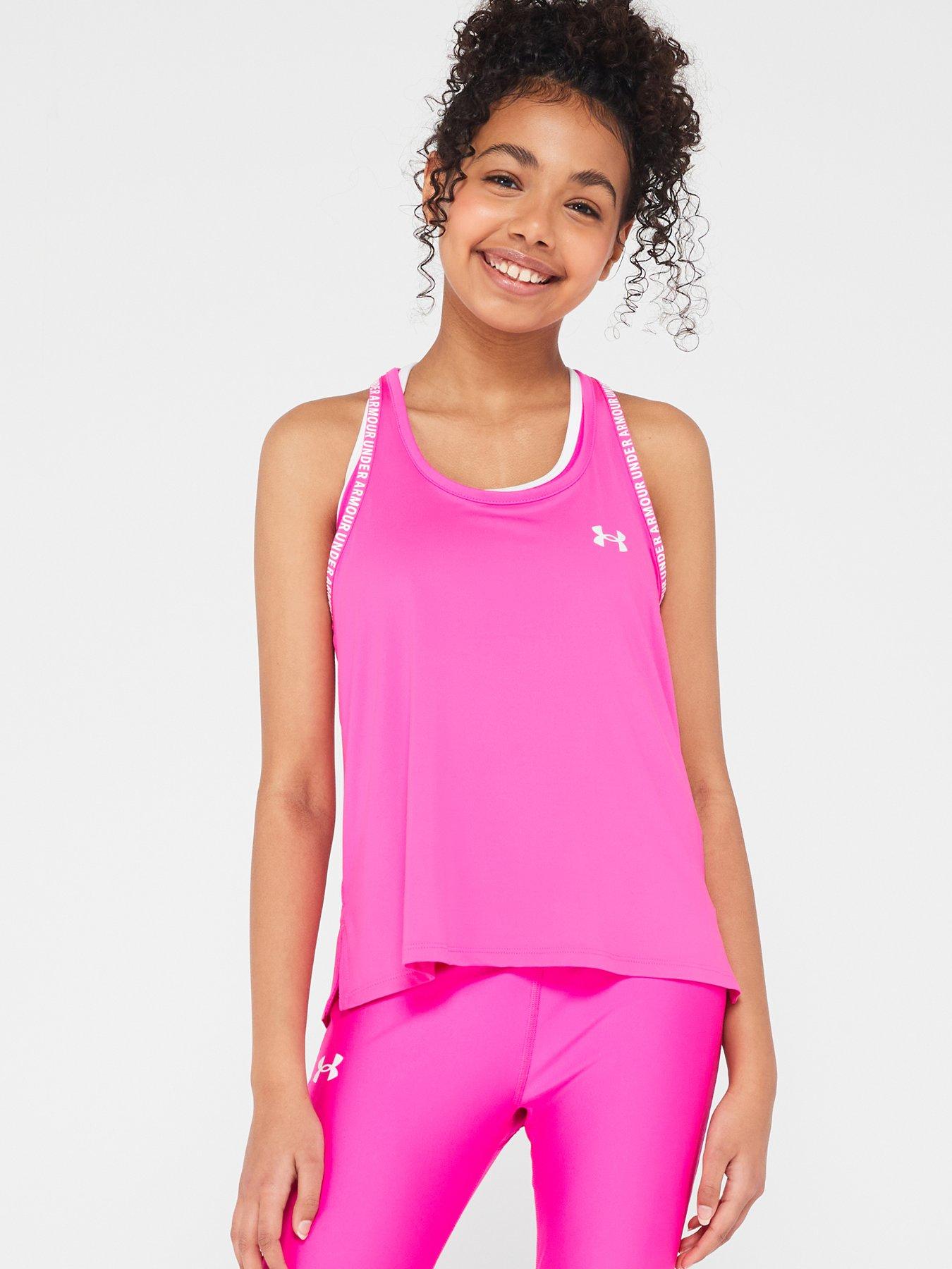 UNDER ARMOUR Girls Junior Training Knockout Tank Pink
