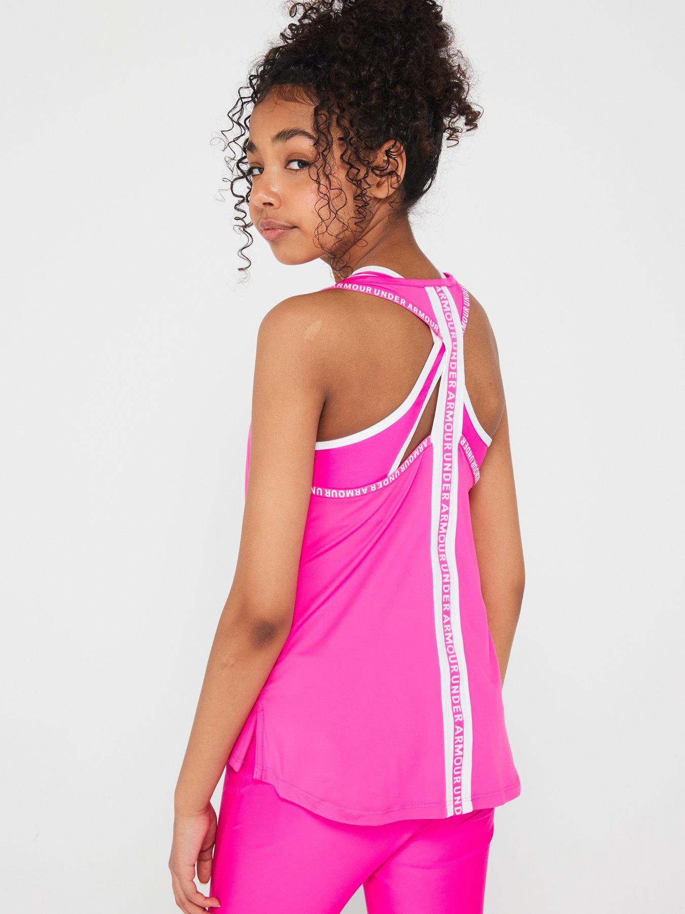UNDER ARMOUR Girls Junior Training Knockout Tank Pink