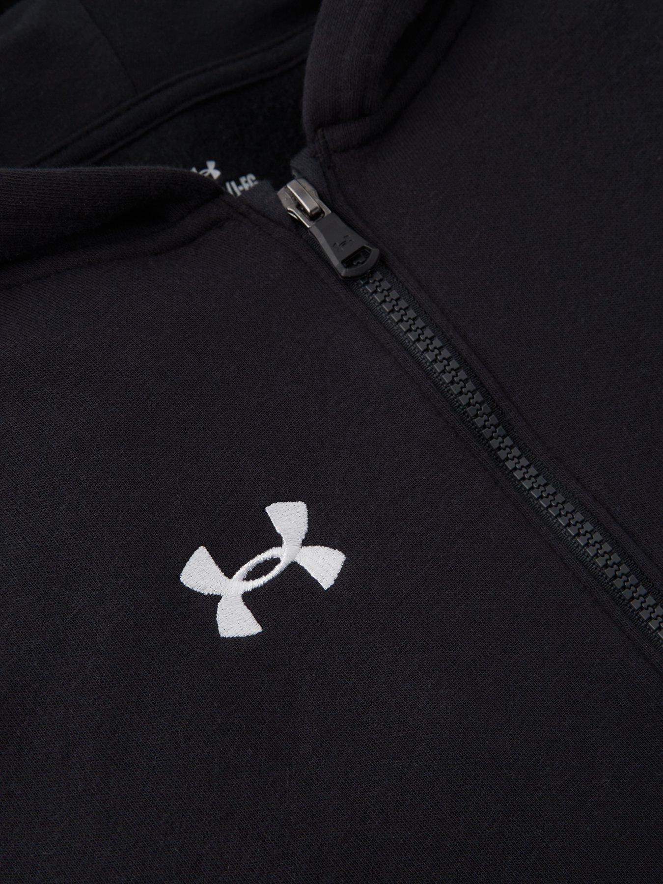 Image 3 of 4 of UNDER ARMOUR Junior Boys Rival Fleece Full Zip Hoodie - Black/White