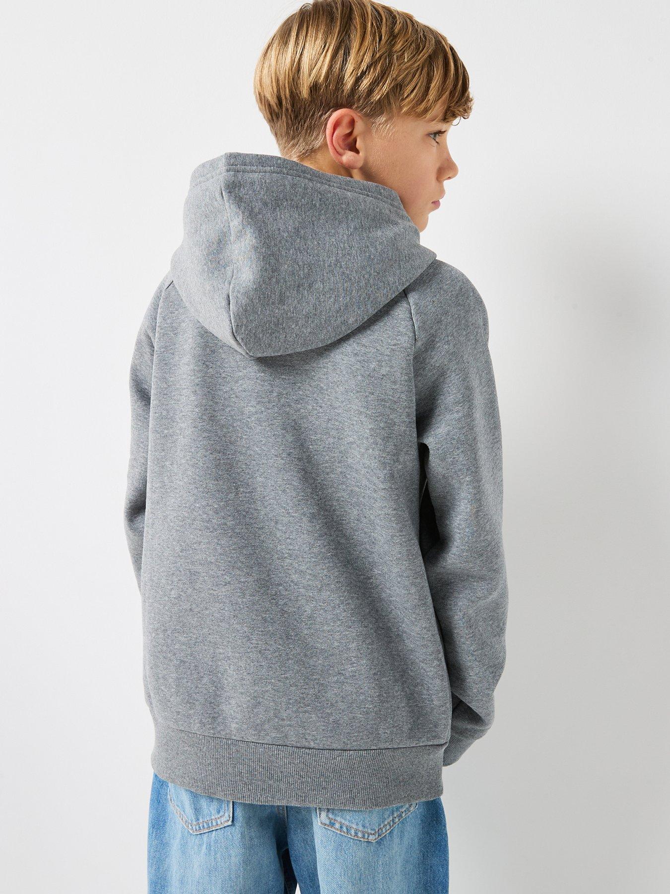 Image 2 of 6 of UNDER ARMOUR Junior Boys Rival Fleece Hoodie - Grey/White
