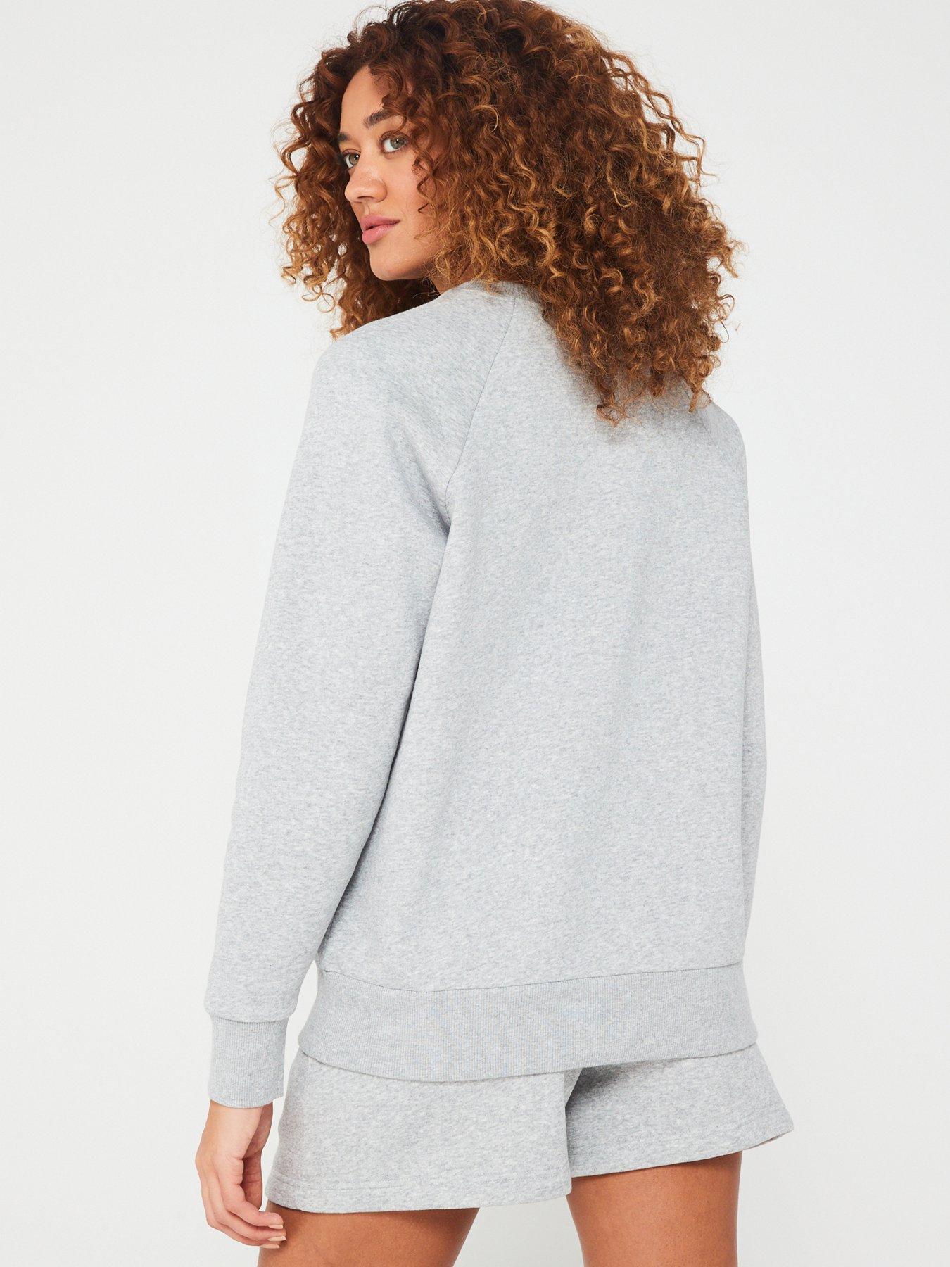  image of under-armour-womens-rival-fleece-crew-sweat-greywhite