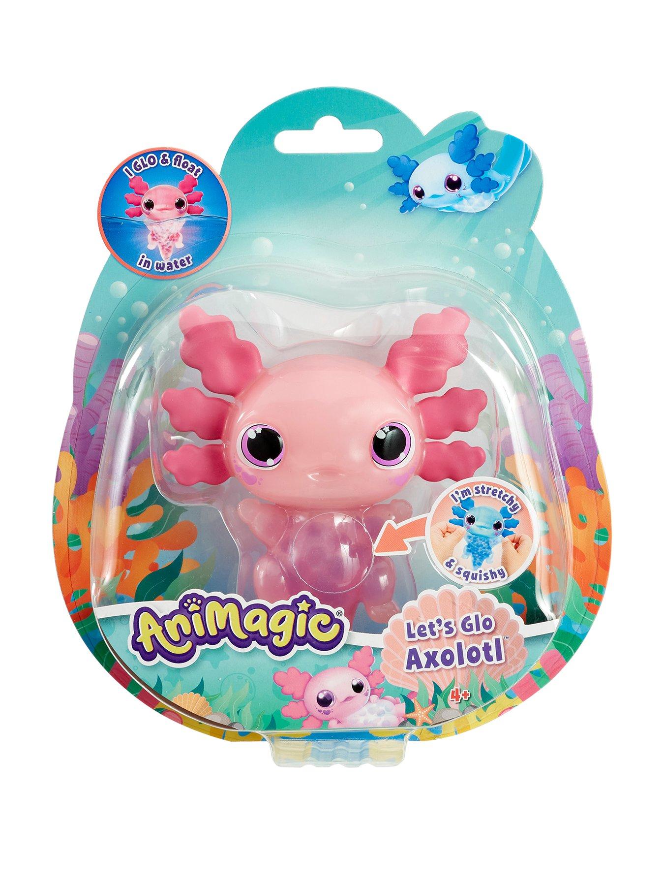 Image 1 of 8 of AniMagic Lets Glo Axolotl Pink Interactive Toy