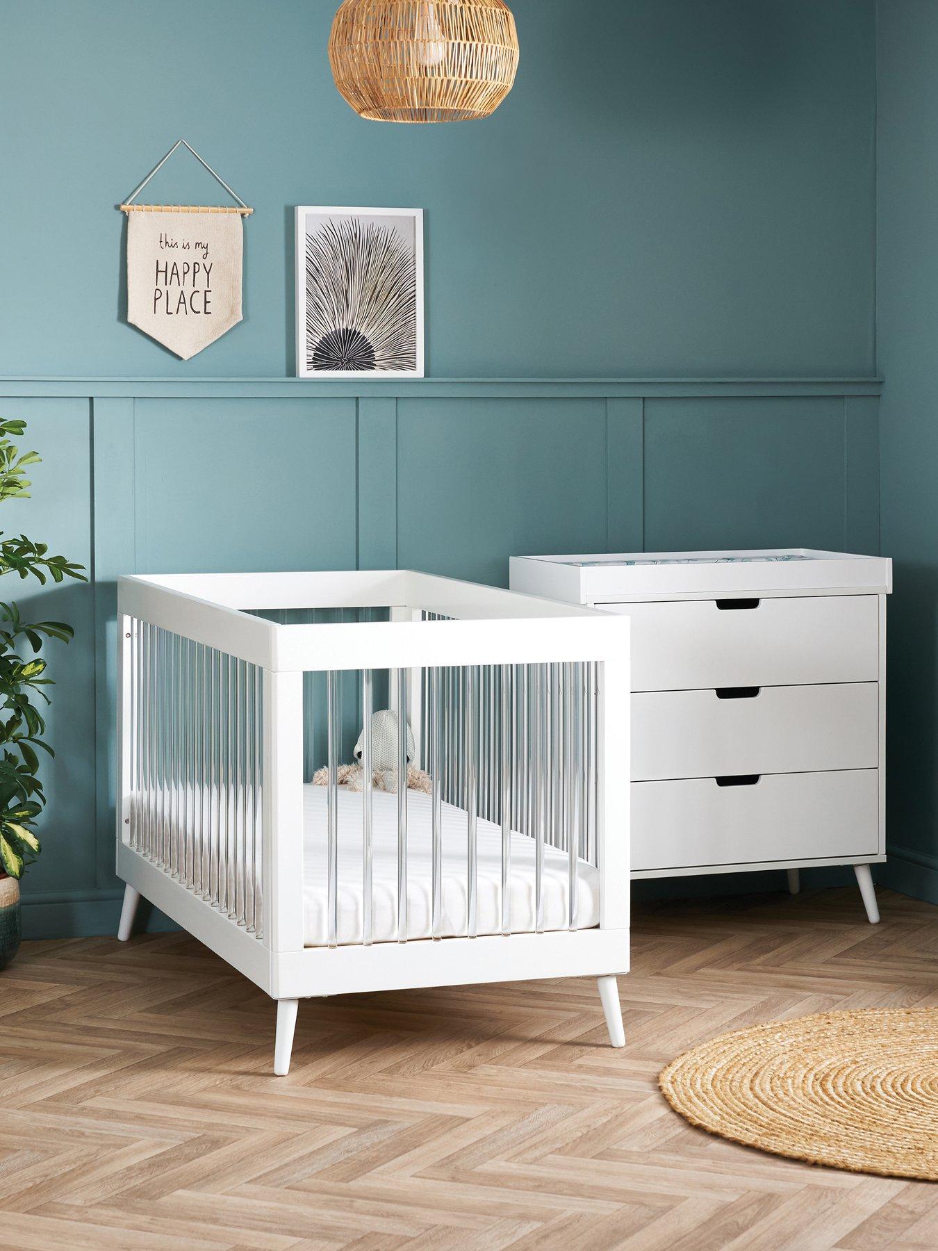  image of obaby-maya-2-piece-furniture-set-white-with-acrylic