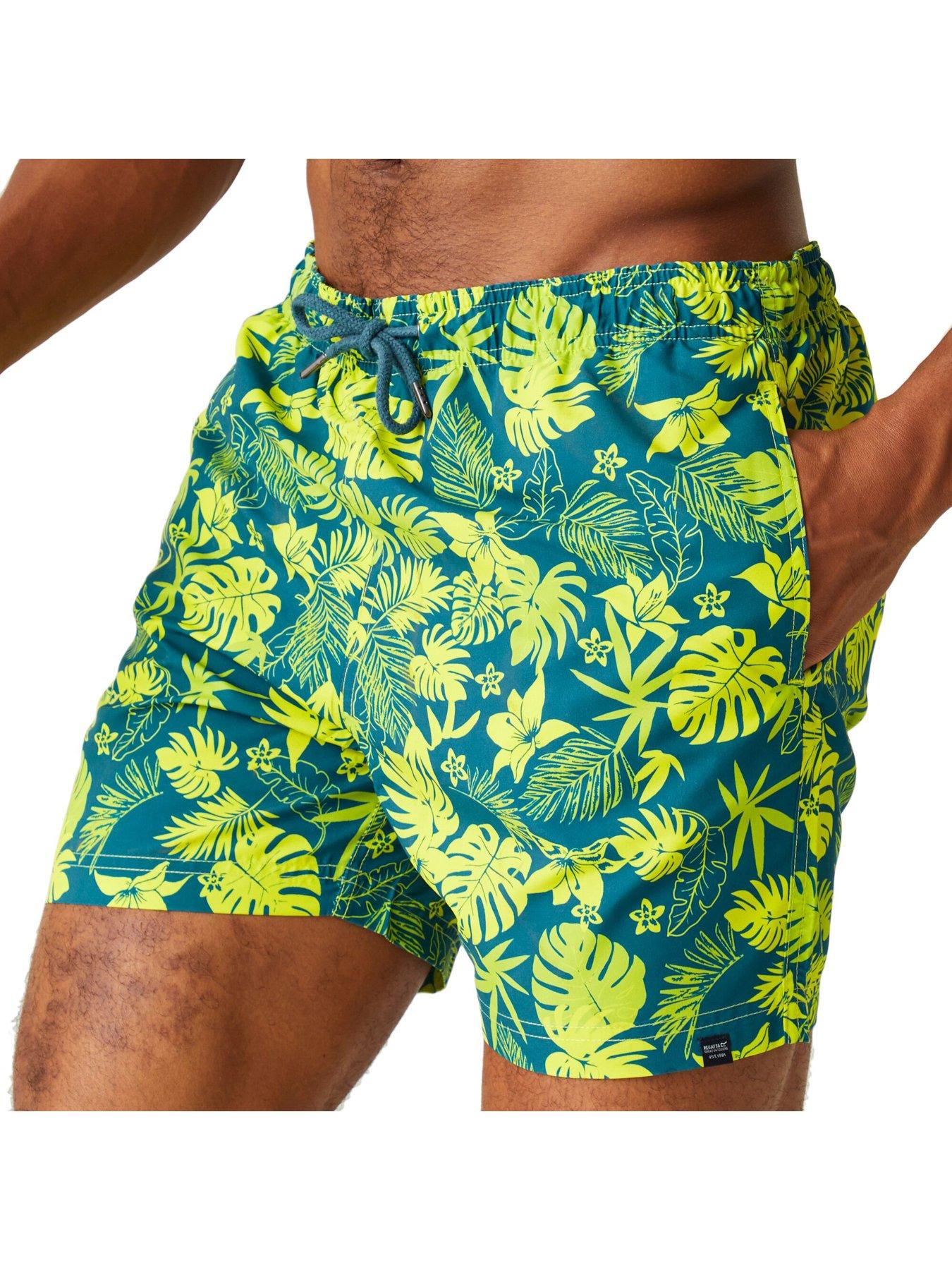  image of regatta-mens-loras-swim-short-blue-multi-print
