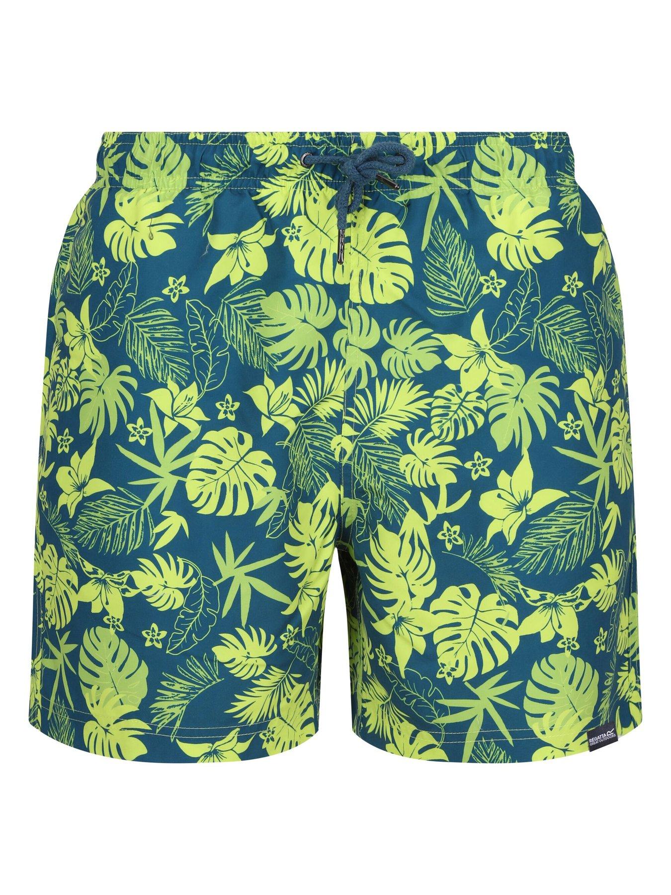  image of regatta-mens-loras-swim-short-blue-multi-print
