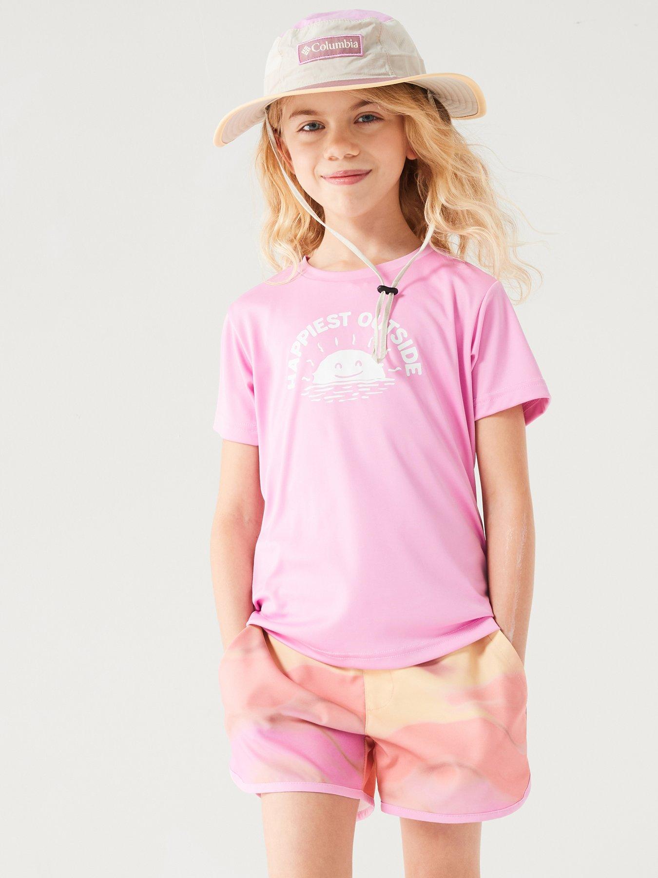 undefined Youth Girls Fork Stream Short Sleeve Graphic Shirt - Pink