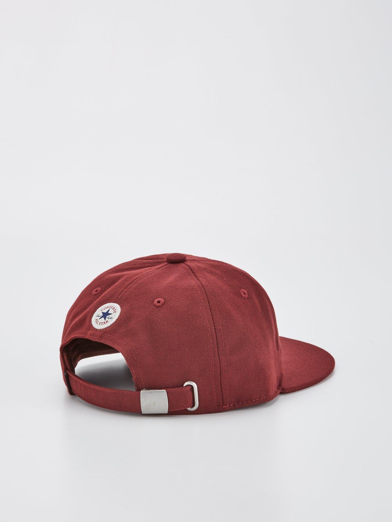 back image of converse-unisex-chuck-taylor-flag-6-panel-baseball-cap-dark-red