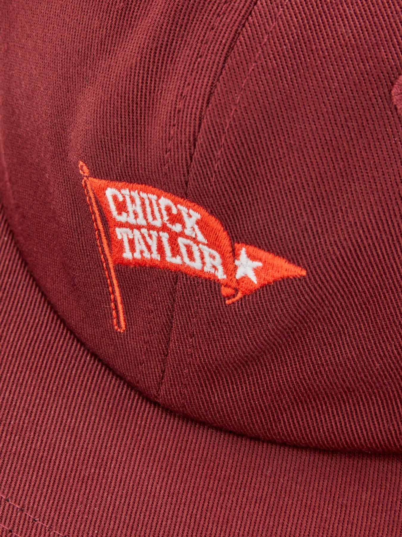  image of converse-unisex-chuck-taylor-flag-6-panel-baseball-cap-dark-red