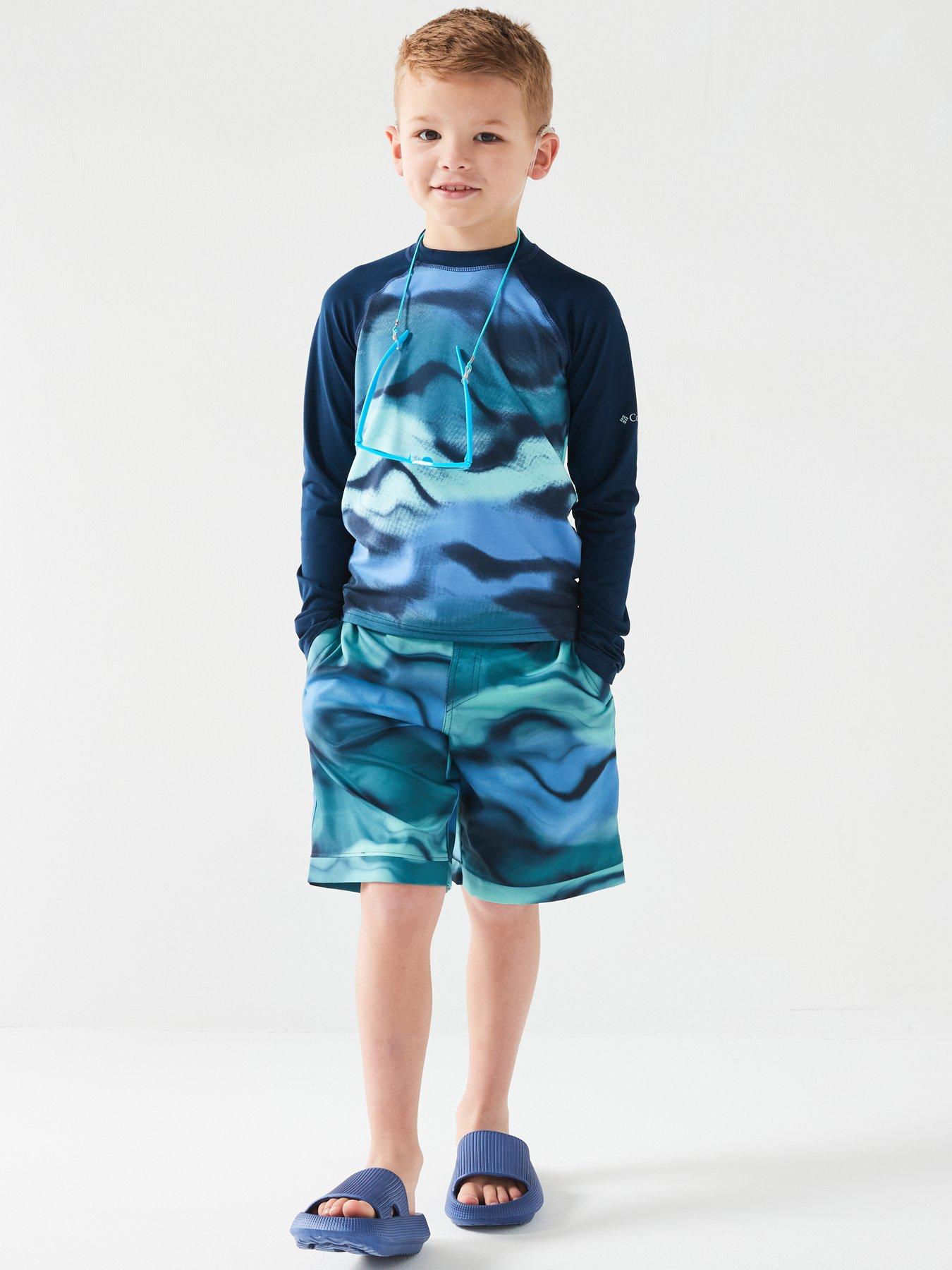 Image 3 of 6 of Columbia Youth Unisex Sandy Shores Printed Long Sleeve Sunguard - Blue Print