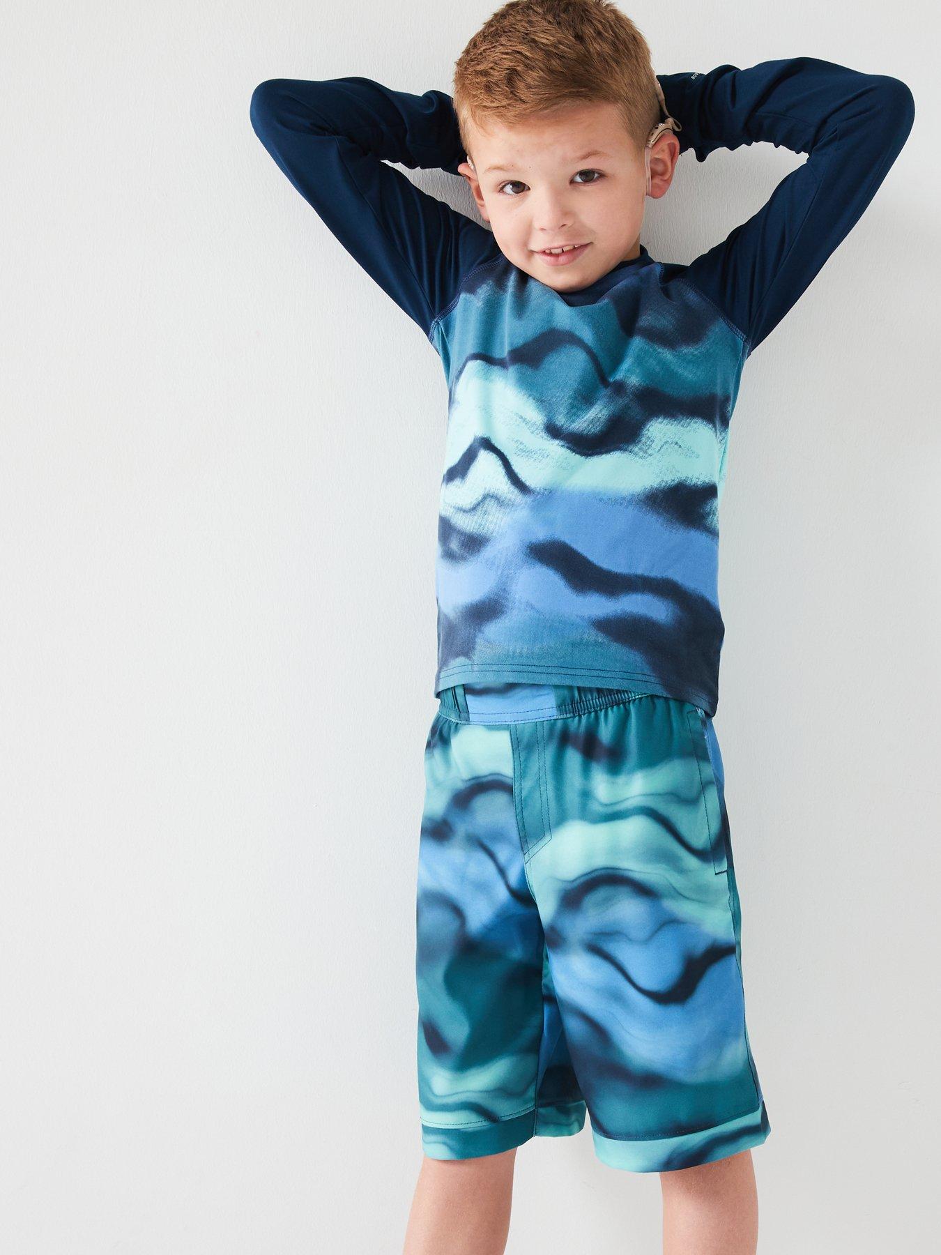Image 4 of 6 of Columbia Youth Unisex Sandy Shores Printed Long Sleeve Sunguard - Blue Print