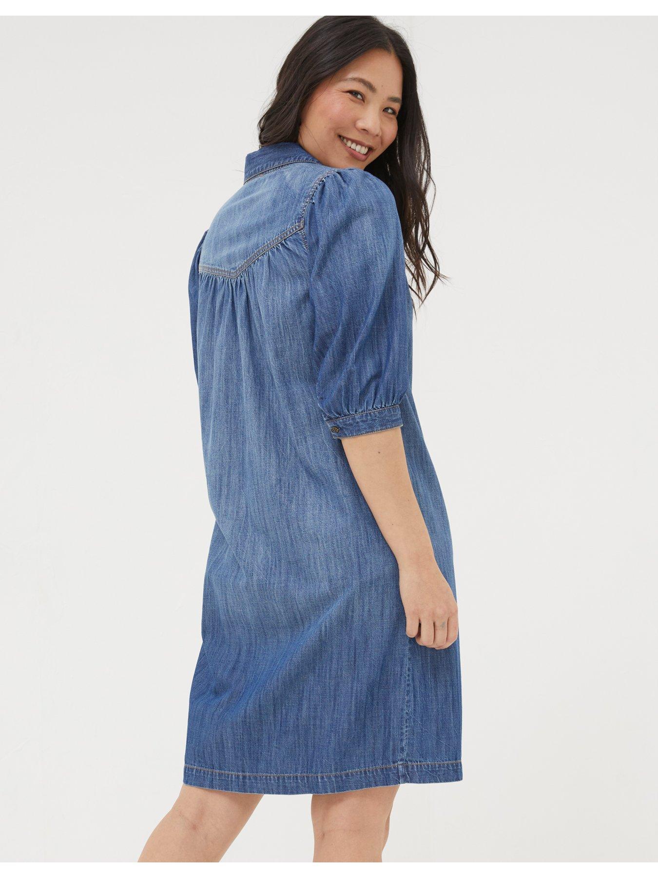 Fatface Clara Denim Dress - Blue 