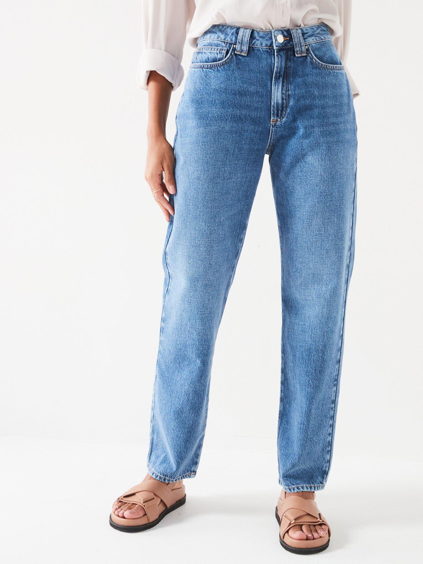 undefined Mid Rise Relaxed Jeans - Mid Wash