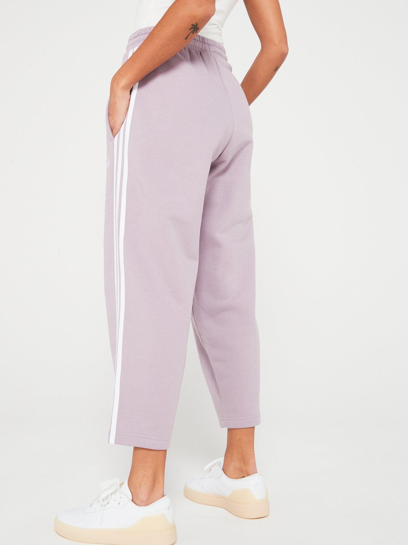 adidas Sportswear Womens 3 Stripe Open Hem Joggers Lilac littlewoods