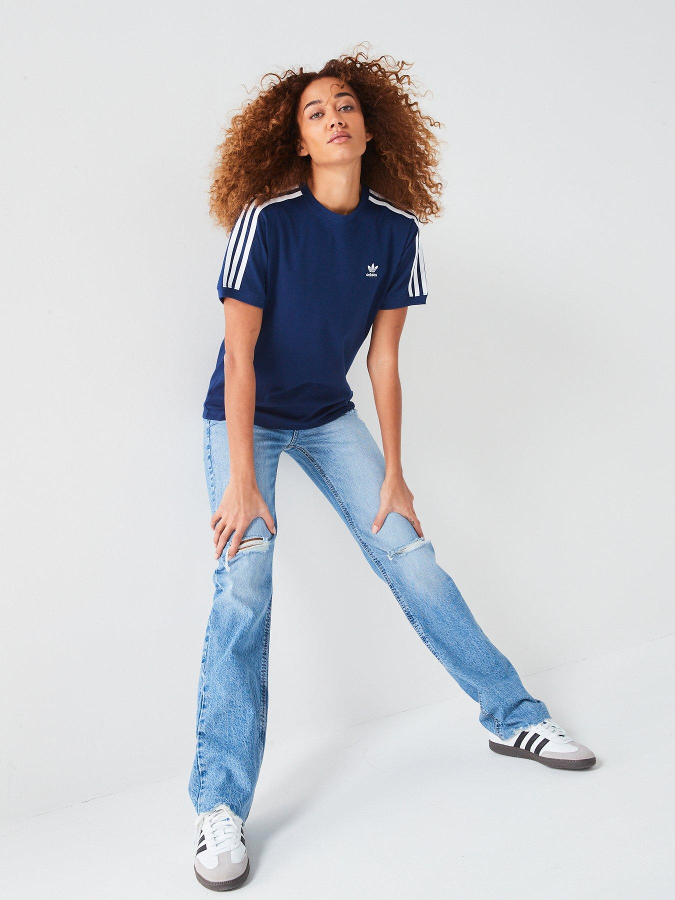 Adidas 3 stripe tee womens best sale