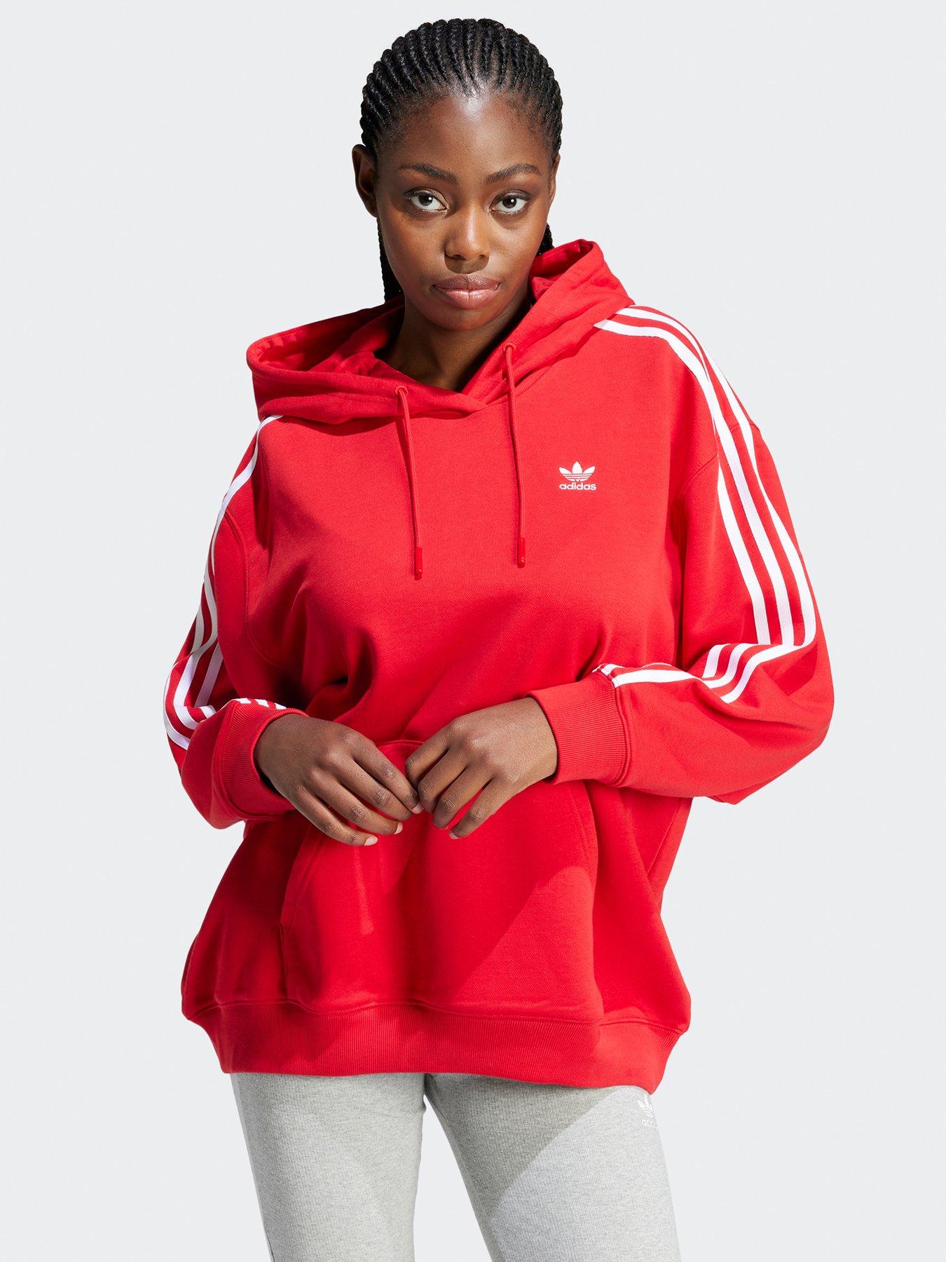 Adidas originals fleece lined overhead jacket hot sale with arm trefoil print in black