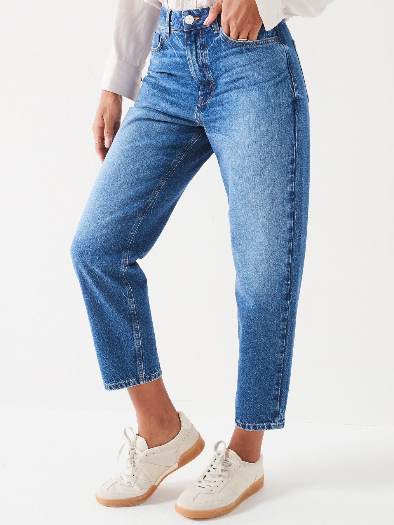 undefined High Waist Mom Jeans - Midi Wash