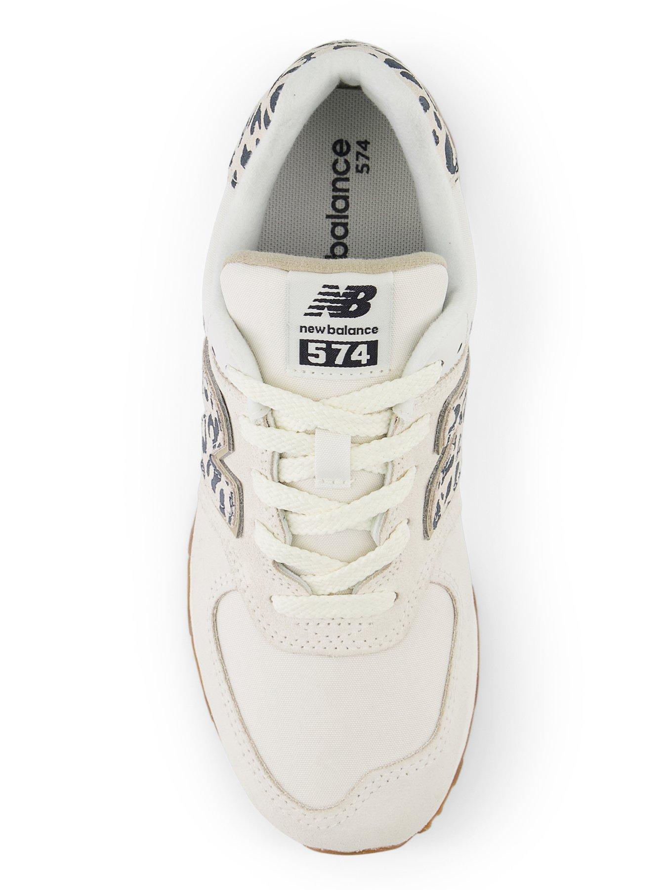  image of new-balance-junior-girls-574-trainers-whiteanimal