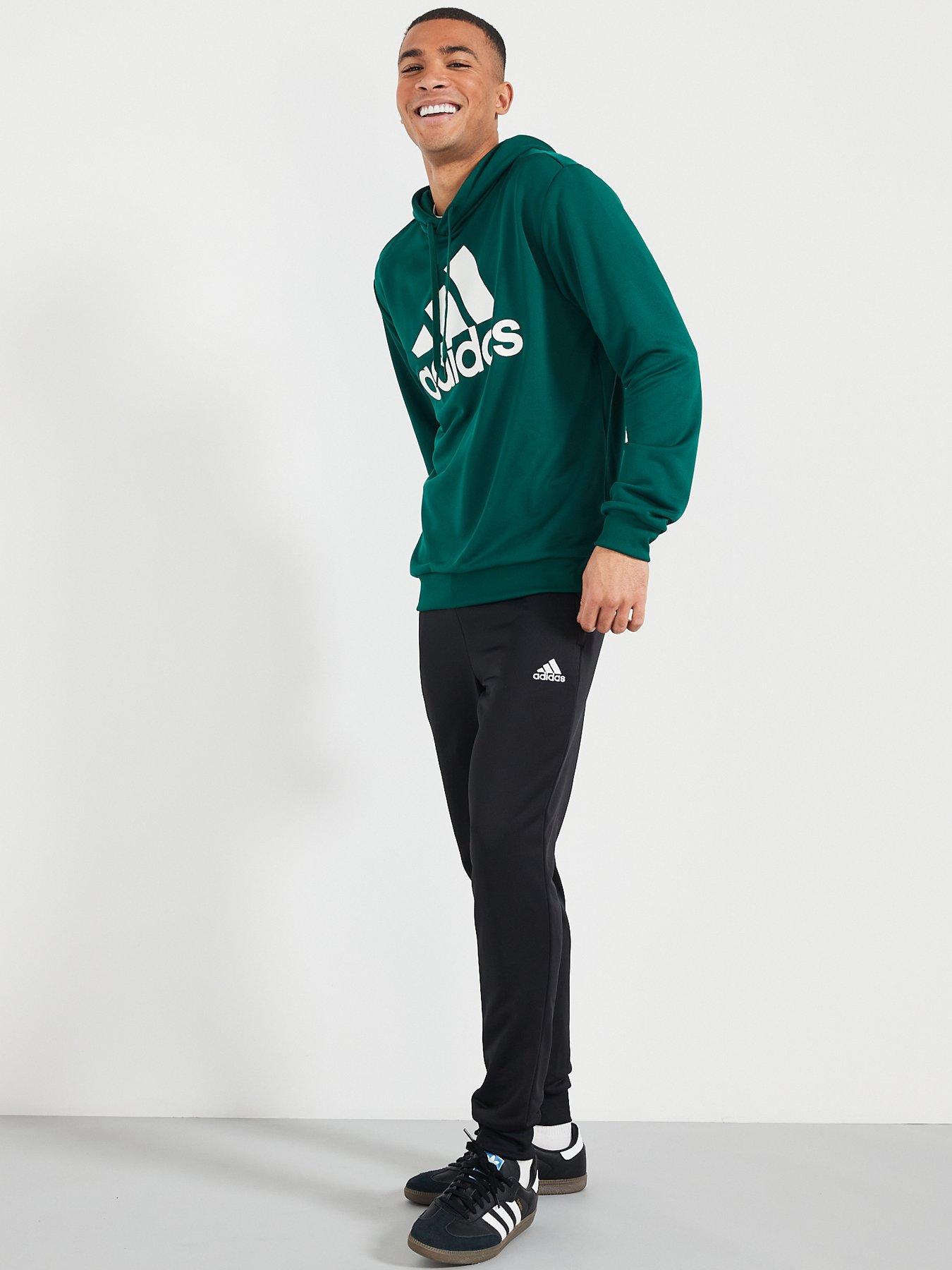 Adidas grey and green 2024 tracksuit