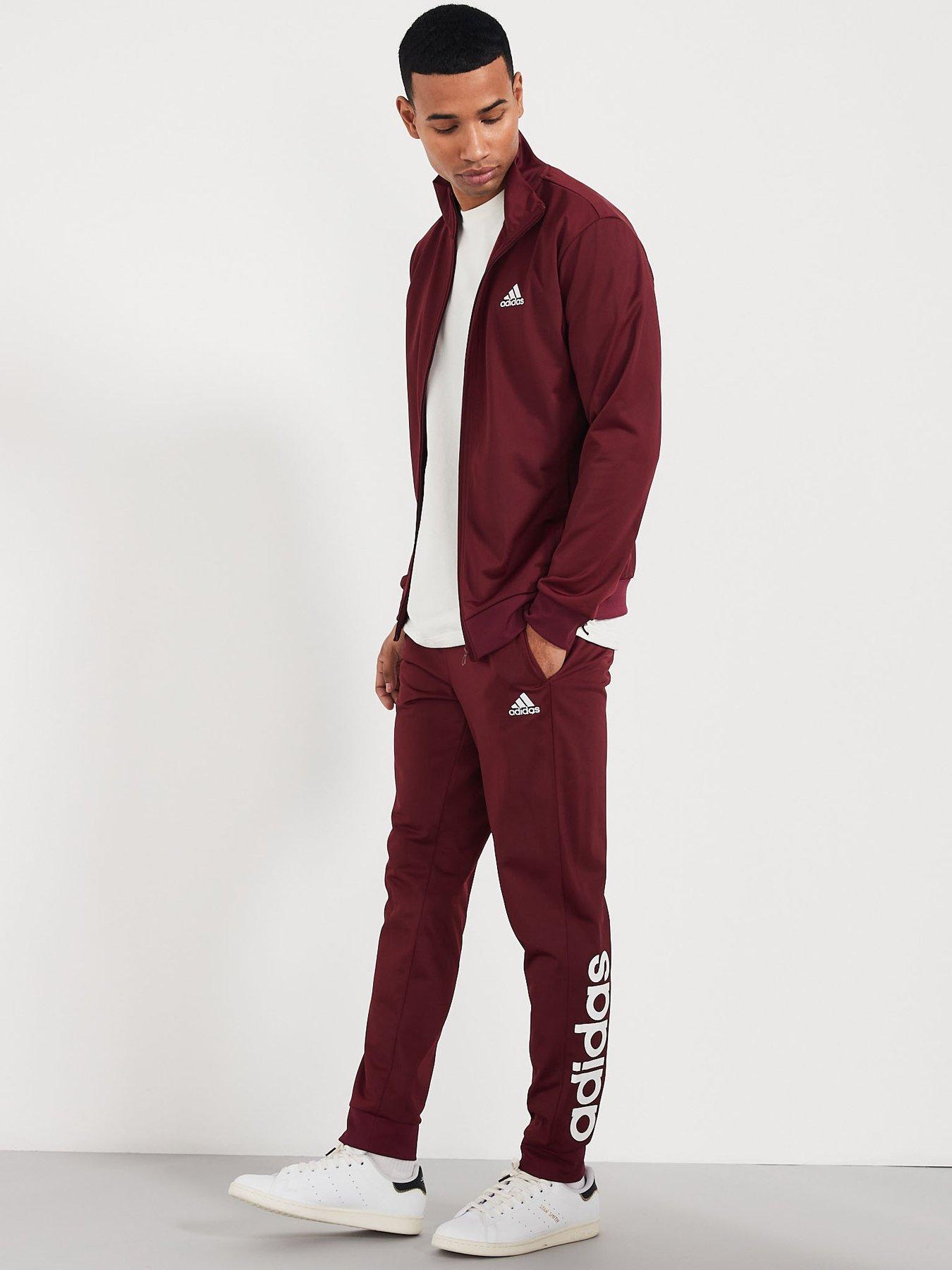 Mens red adidas tracksuit best sale