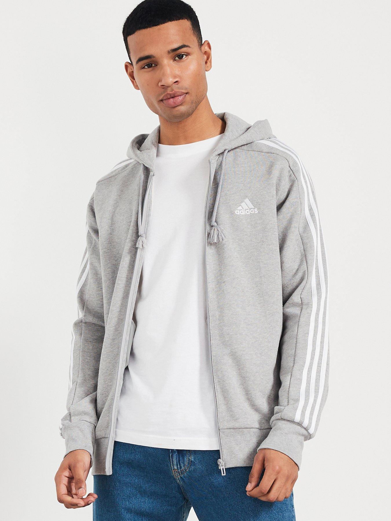 Adidas hoodie grey mens best sale