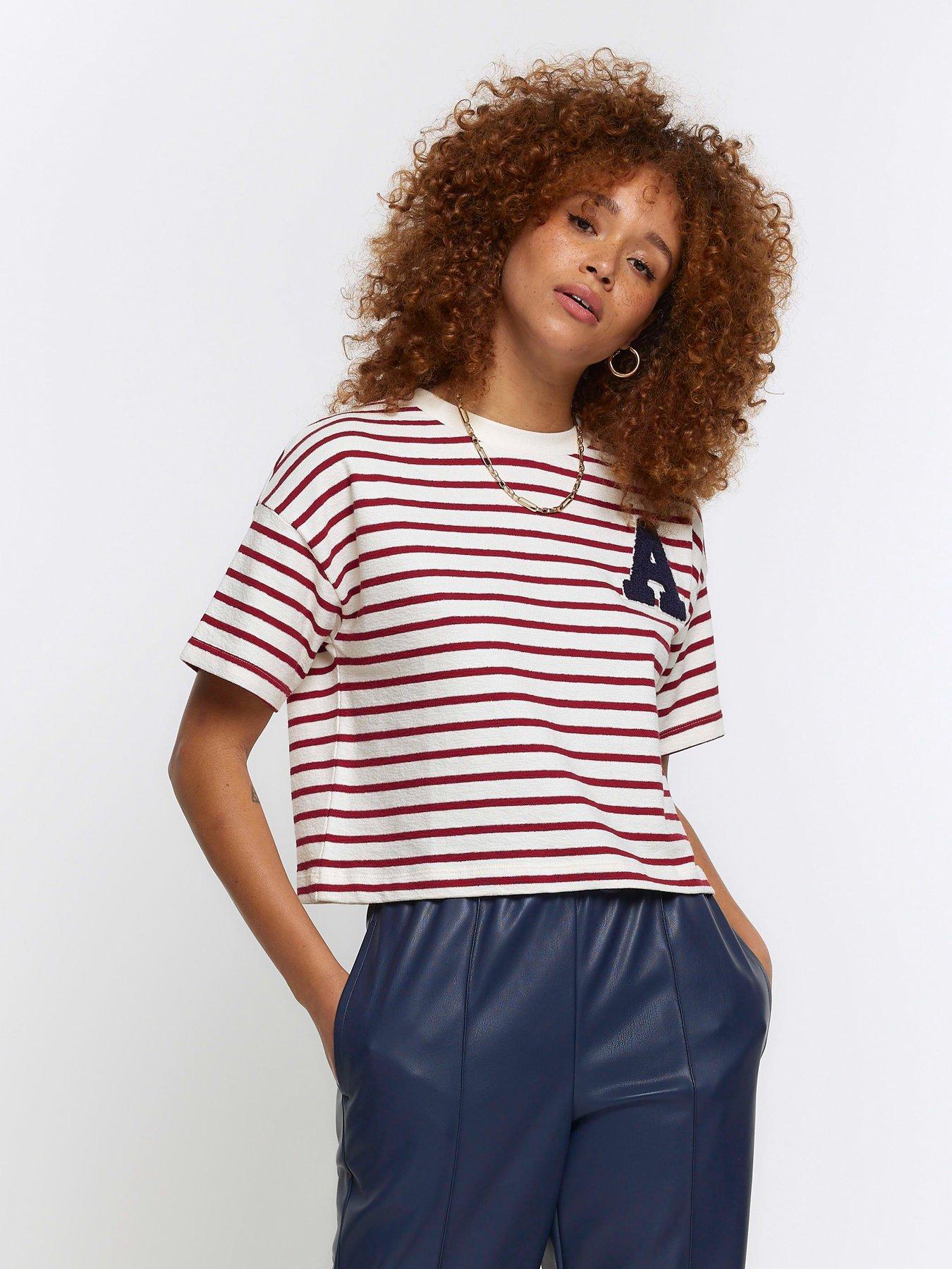 River island striped t hot sale shirt