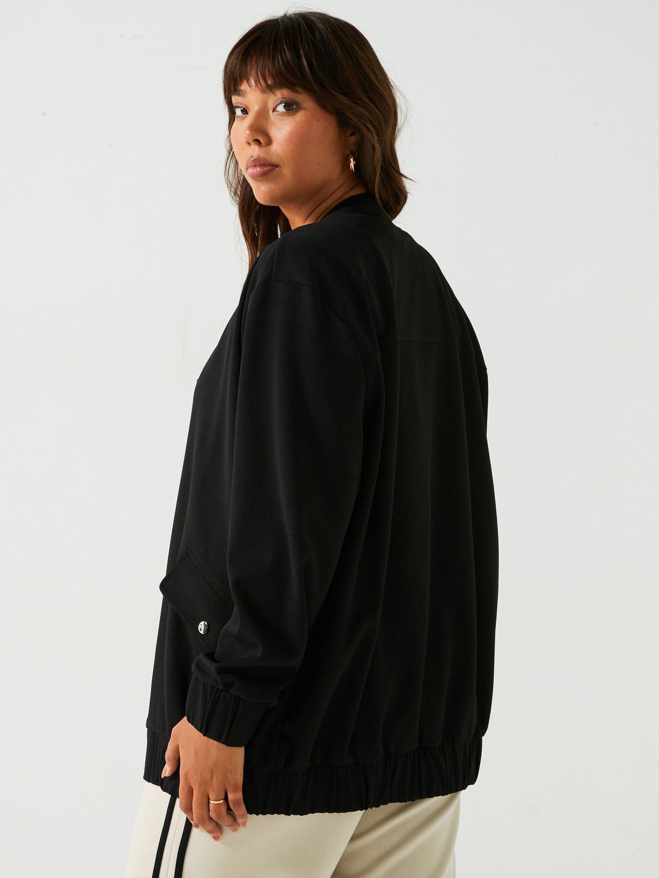 Image 2 of 6 of V by Very Curve Stretch Bomber Jacket - Black