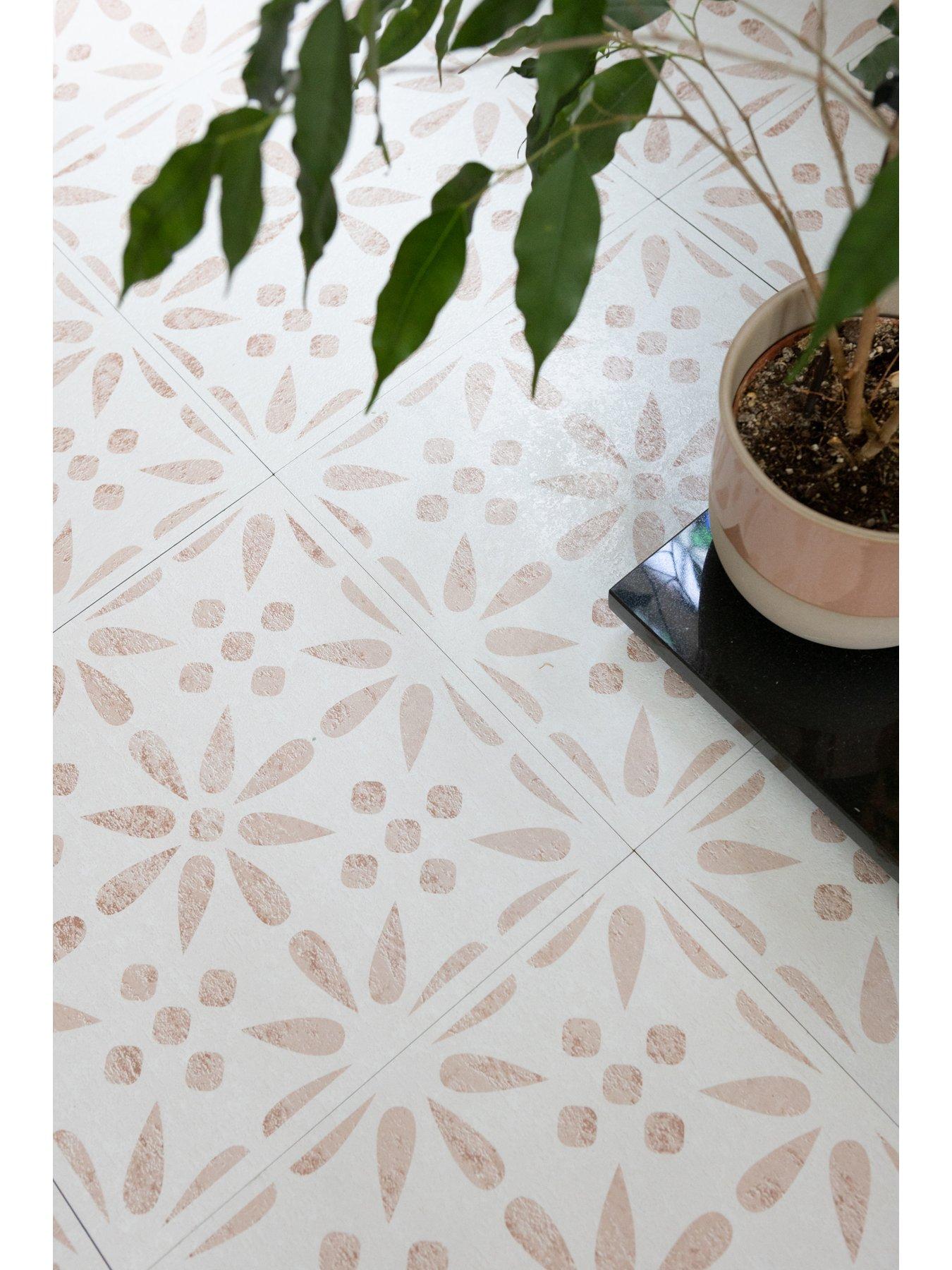 D-C-Fix Vintage Flowers 30.48cm X 30.48cm (pack 11 Tiles = 1sqm)